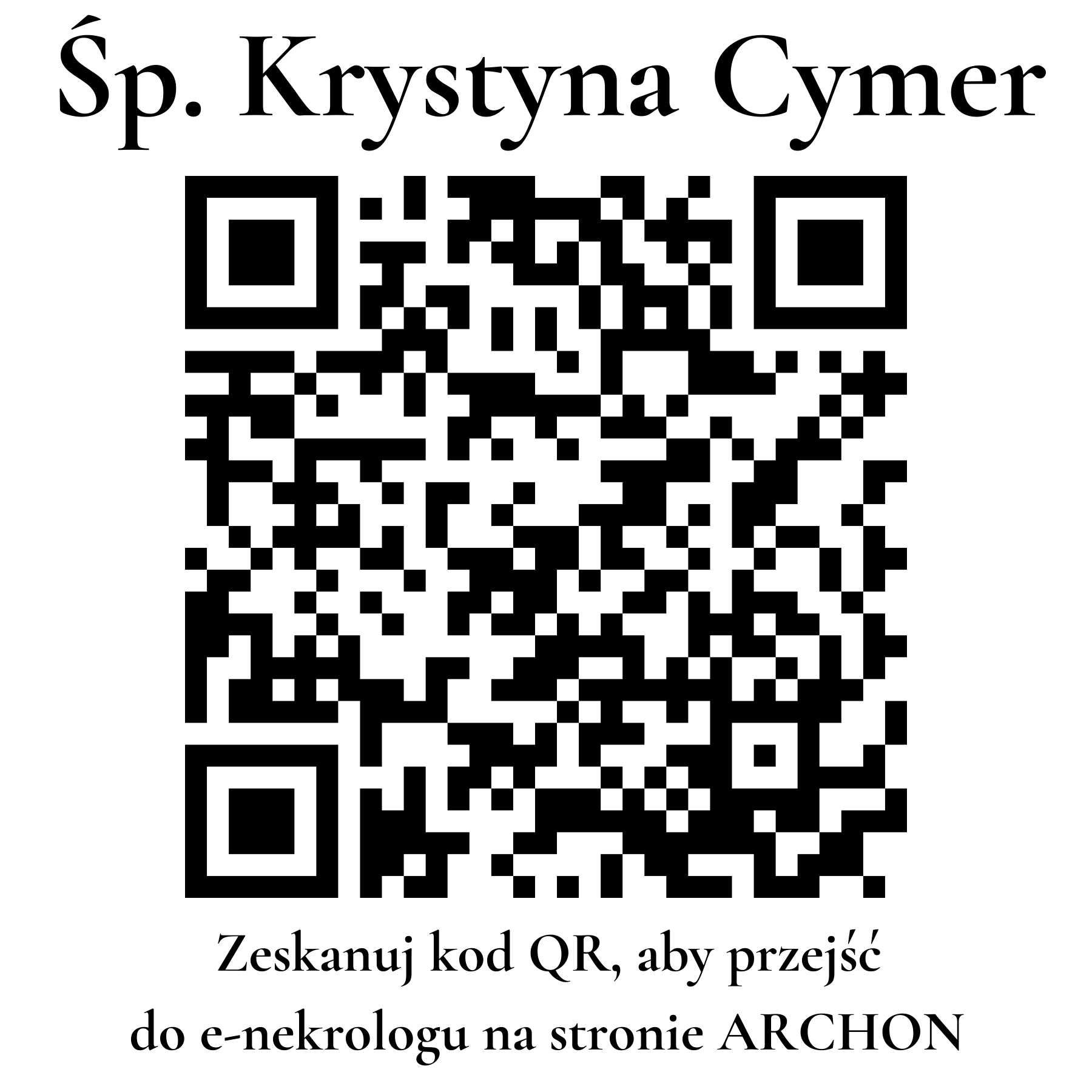 Kod QR do nekrologu Krystyna Cymer