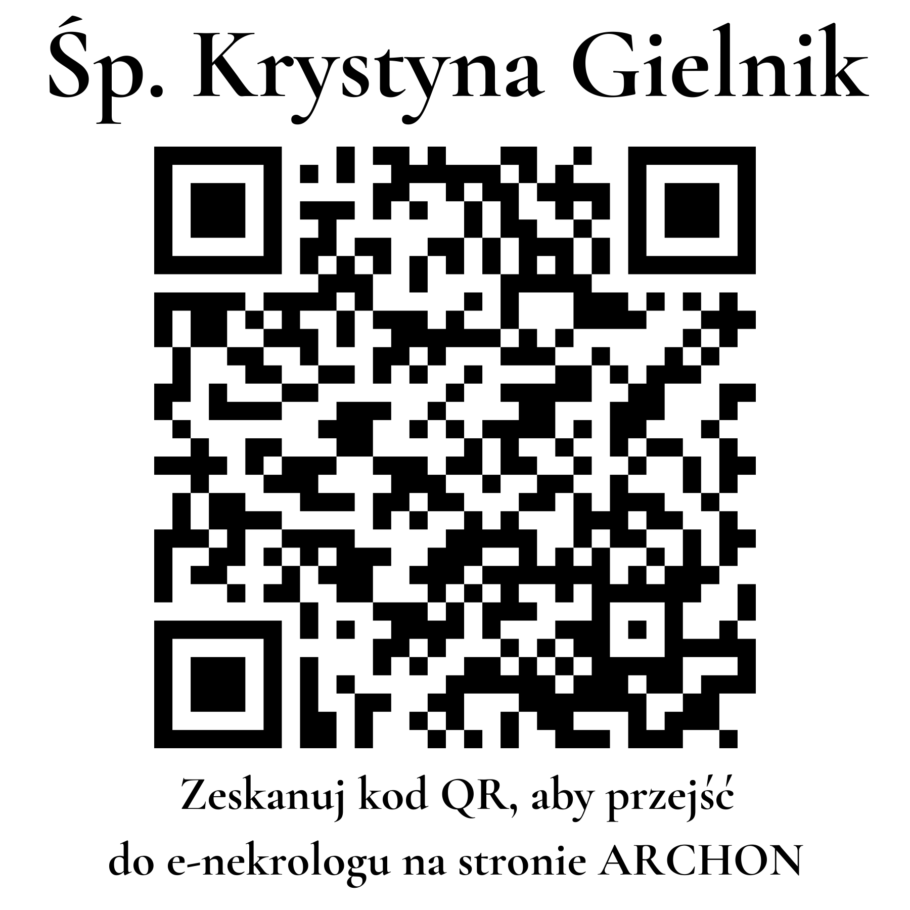 Kod QR do nekrologu Krystyna Gielnik