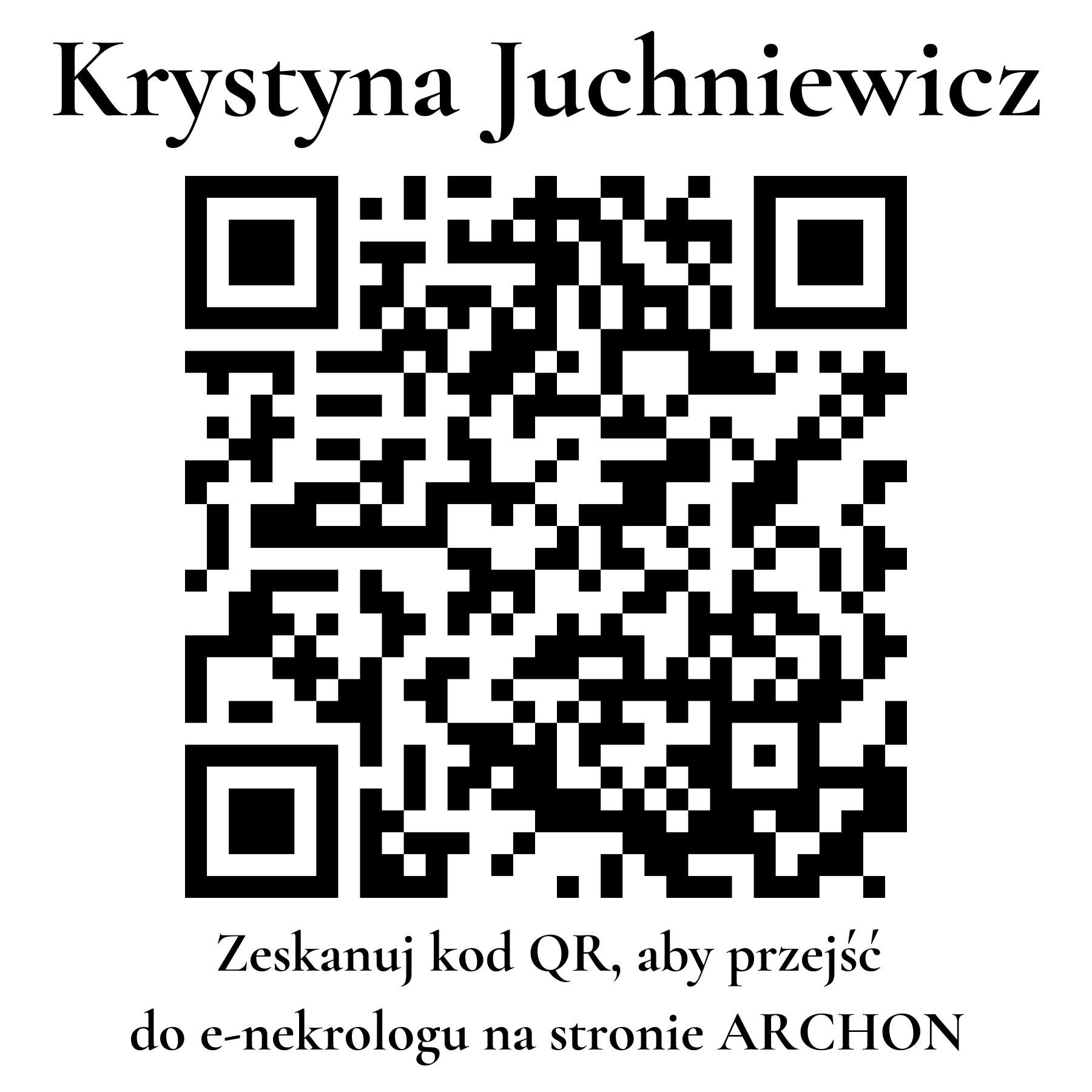 Kod QR do nekrologu Krystyna Juchniewicz