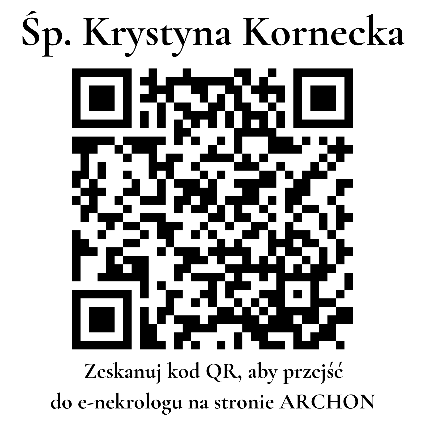Kod QR do nekrologu Krystyna Kornecka