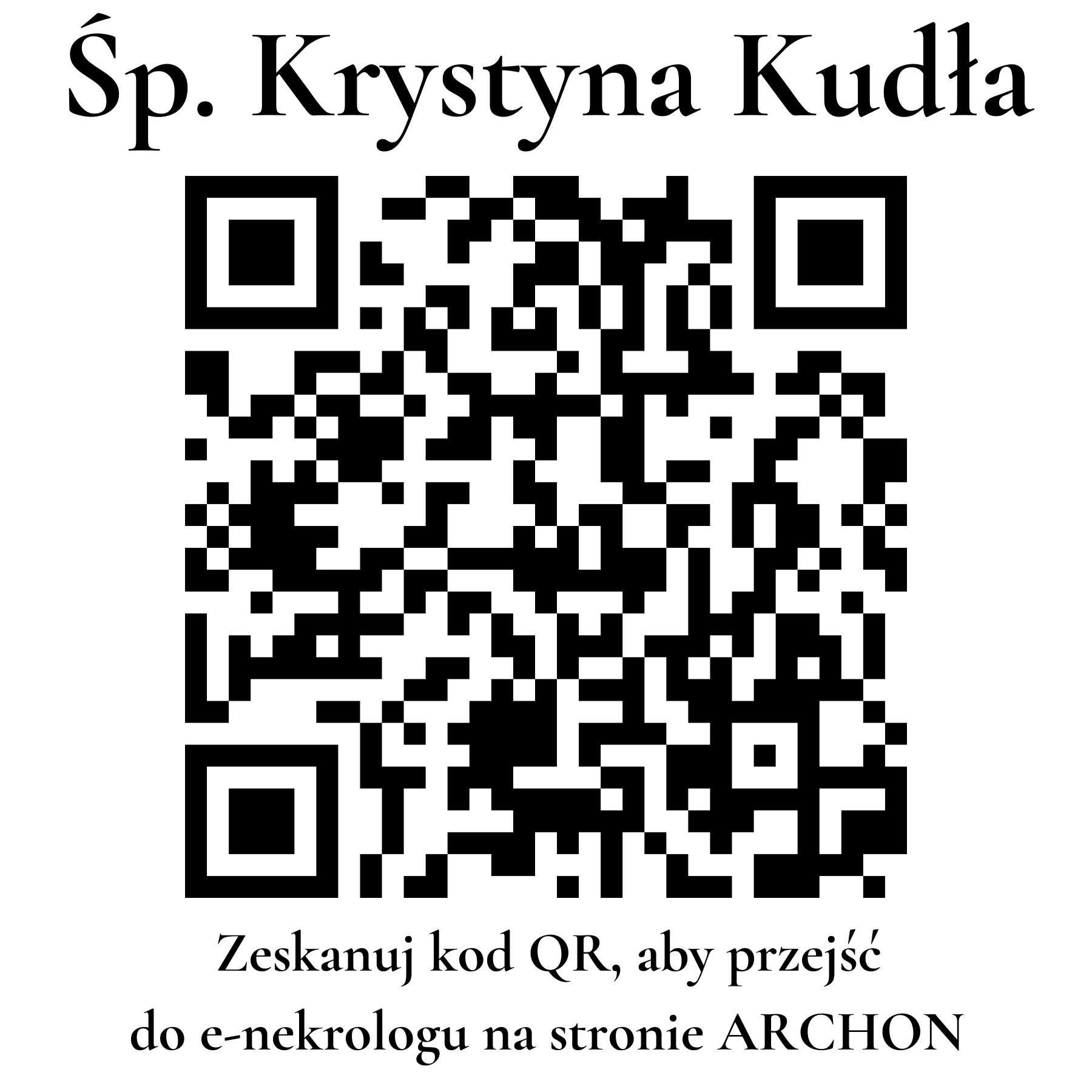Kod QR do nekrologu Krystyna Kudła