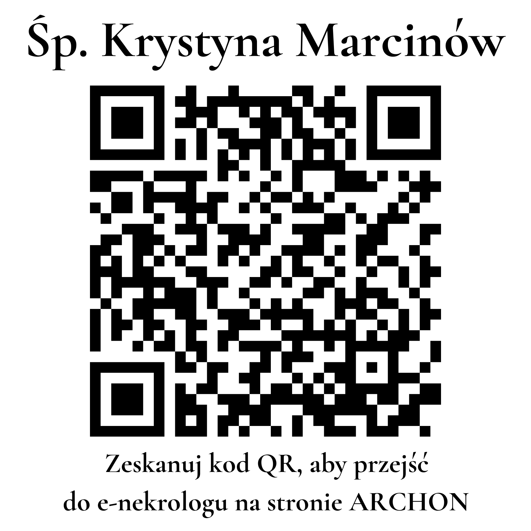 Kod QR do nekrologu Krystyna Marcinów