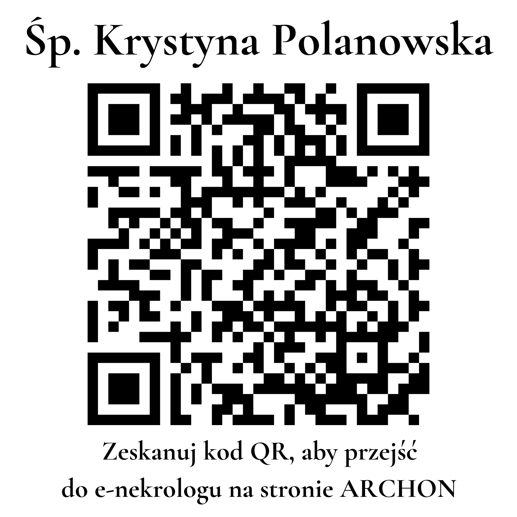 Kod QR do nekrologu Krystyna Polanowska