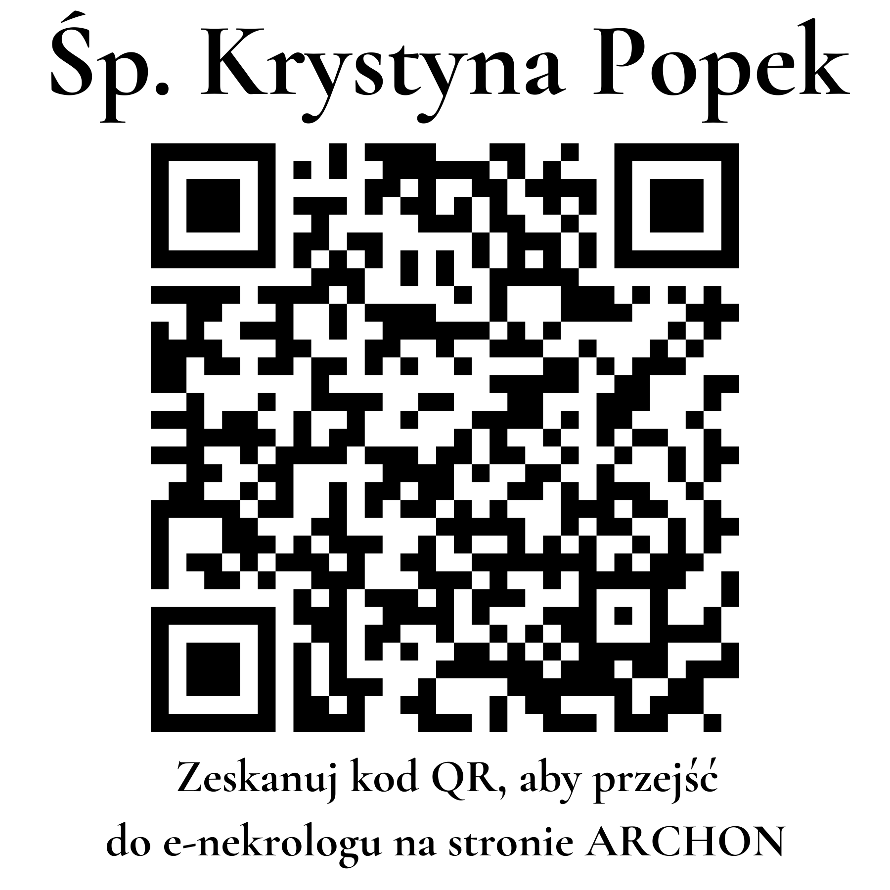 Kod QR do nekrologu Krystyna Popek