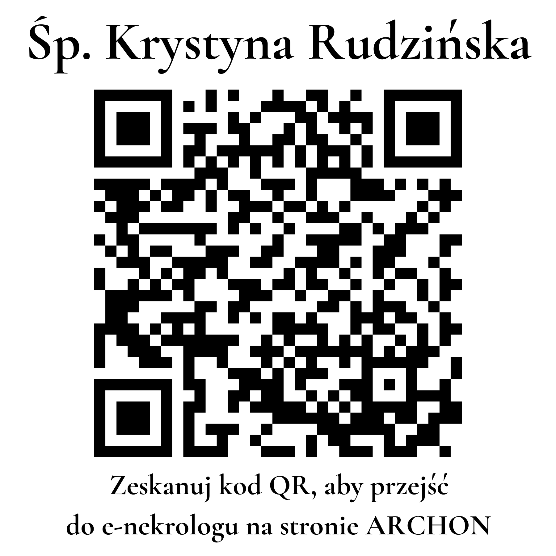 Kod QR do nekrologu Krystyna Rudzińska