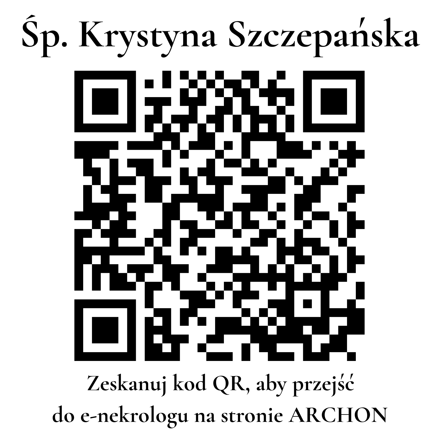 Kod QR do nekrologu Krystyna Szczepańska