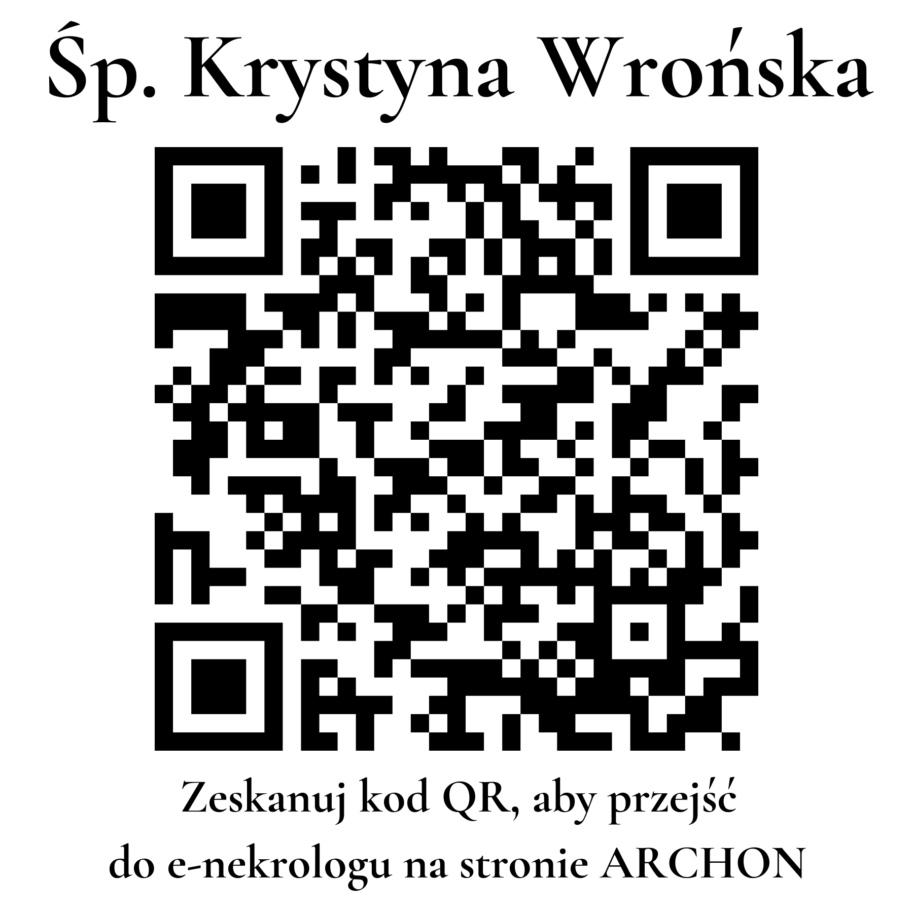 Kod QR do nekrologu Krystyna Wrońska