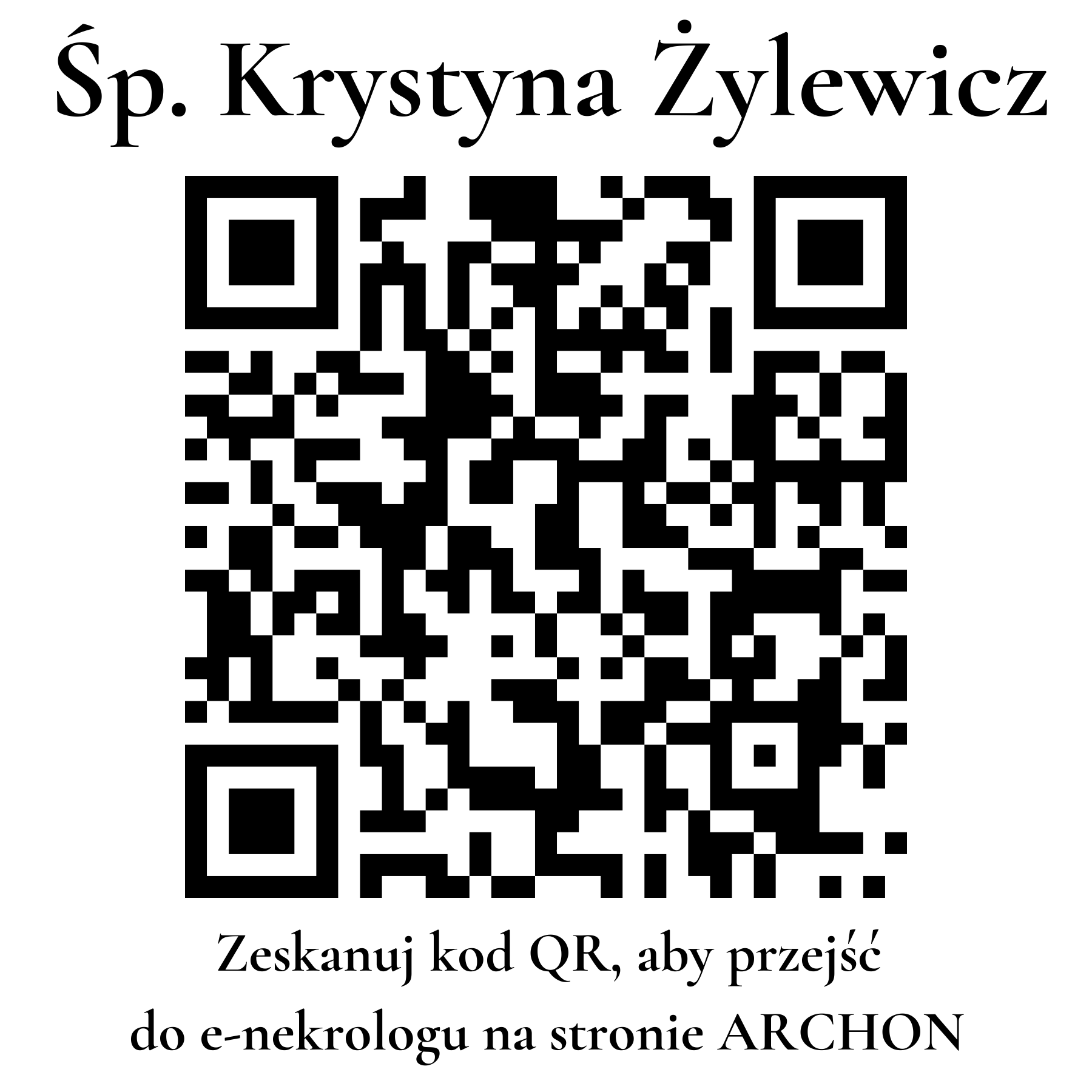 Kod QR do nekrologu Krystyna Żylewicz