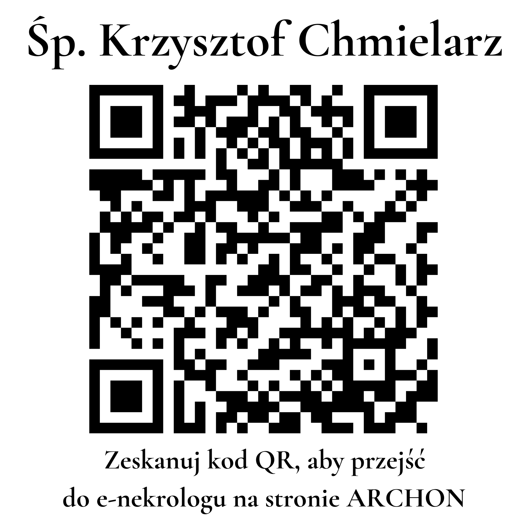 Kod QR do nekrologu Krzysztof Chmielarz