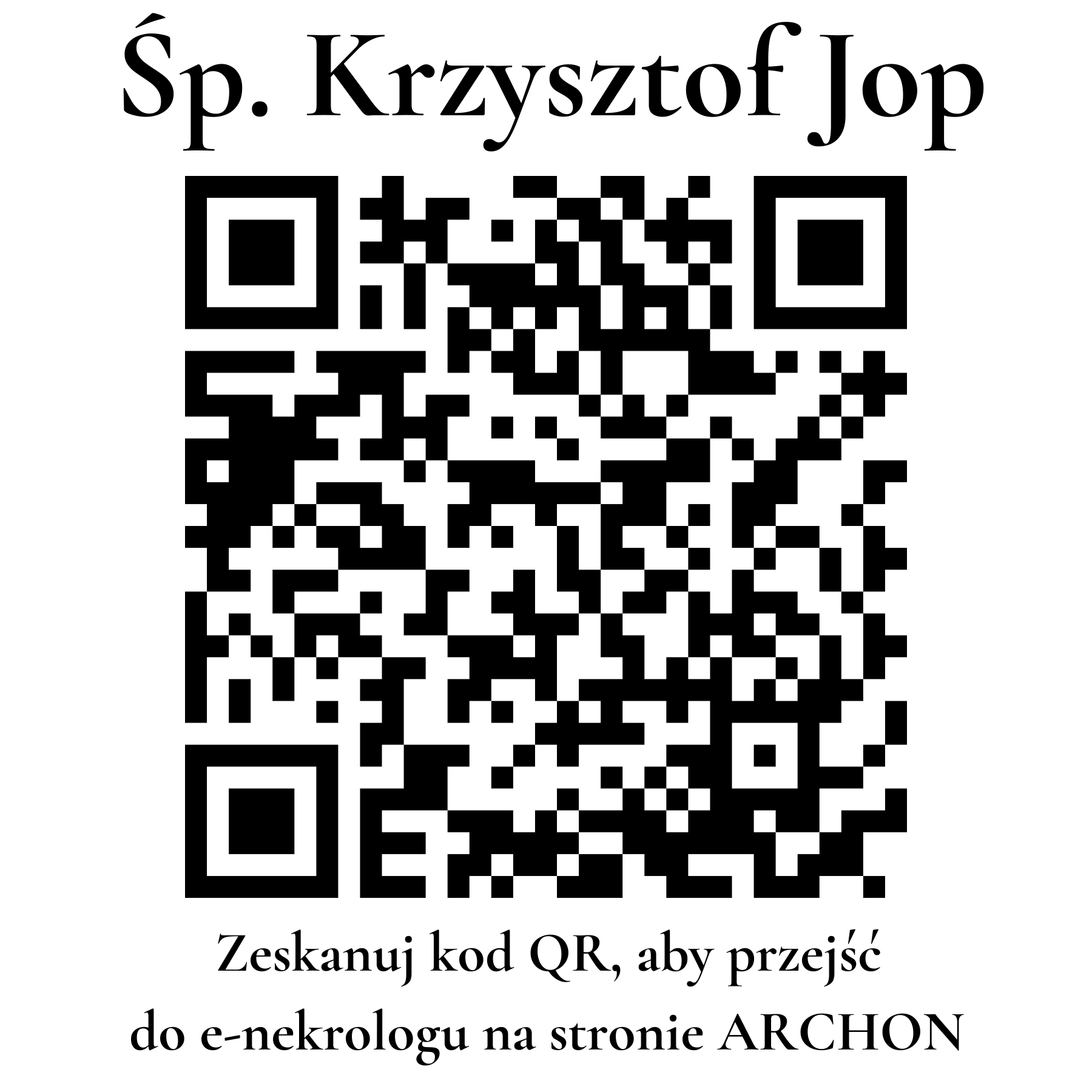 Kod QR do nekrologu Krzysztof Jop