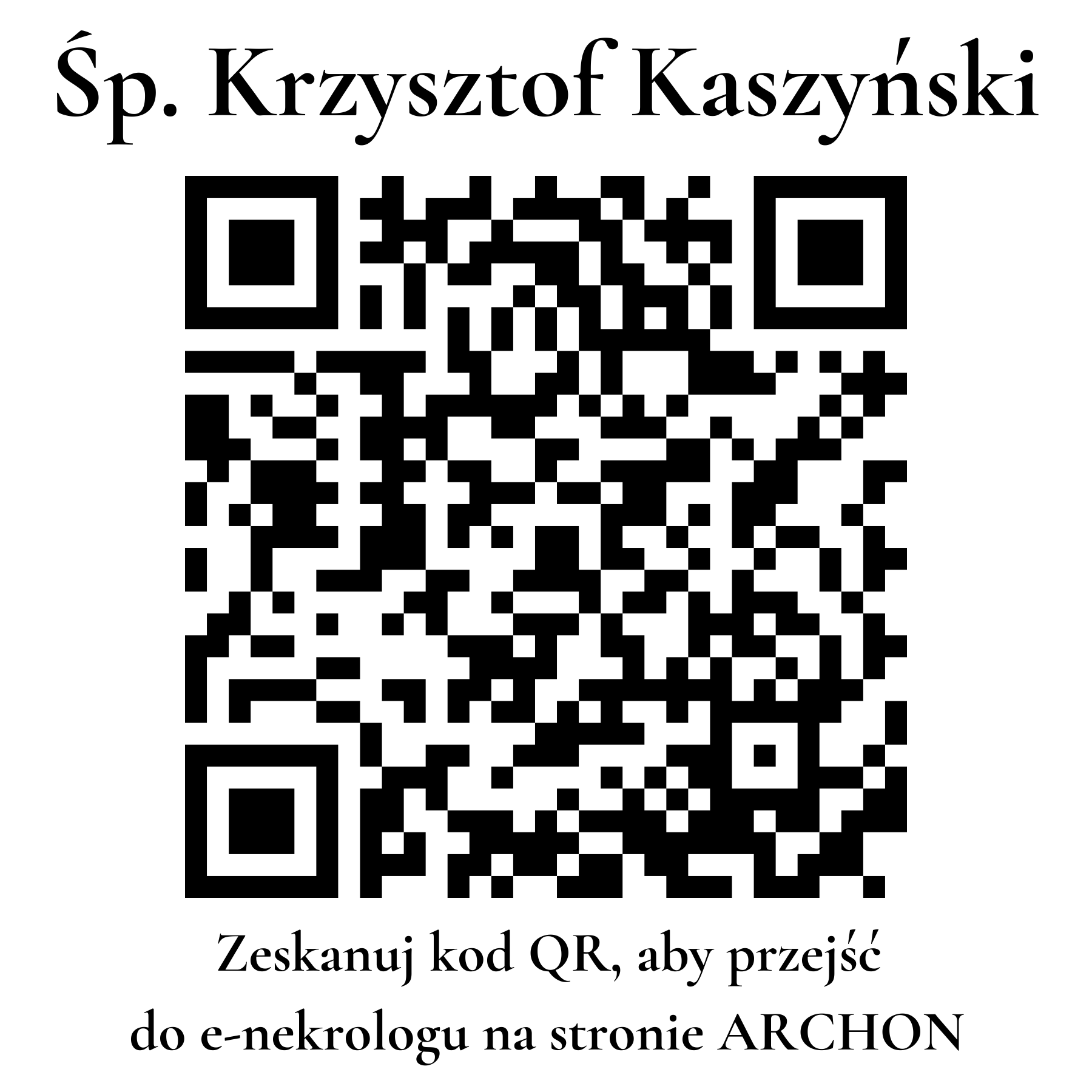 Kod QR do nekrologu Krzysztof Kaszyński