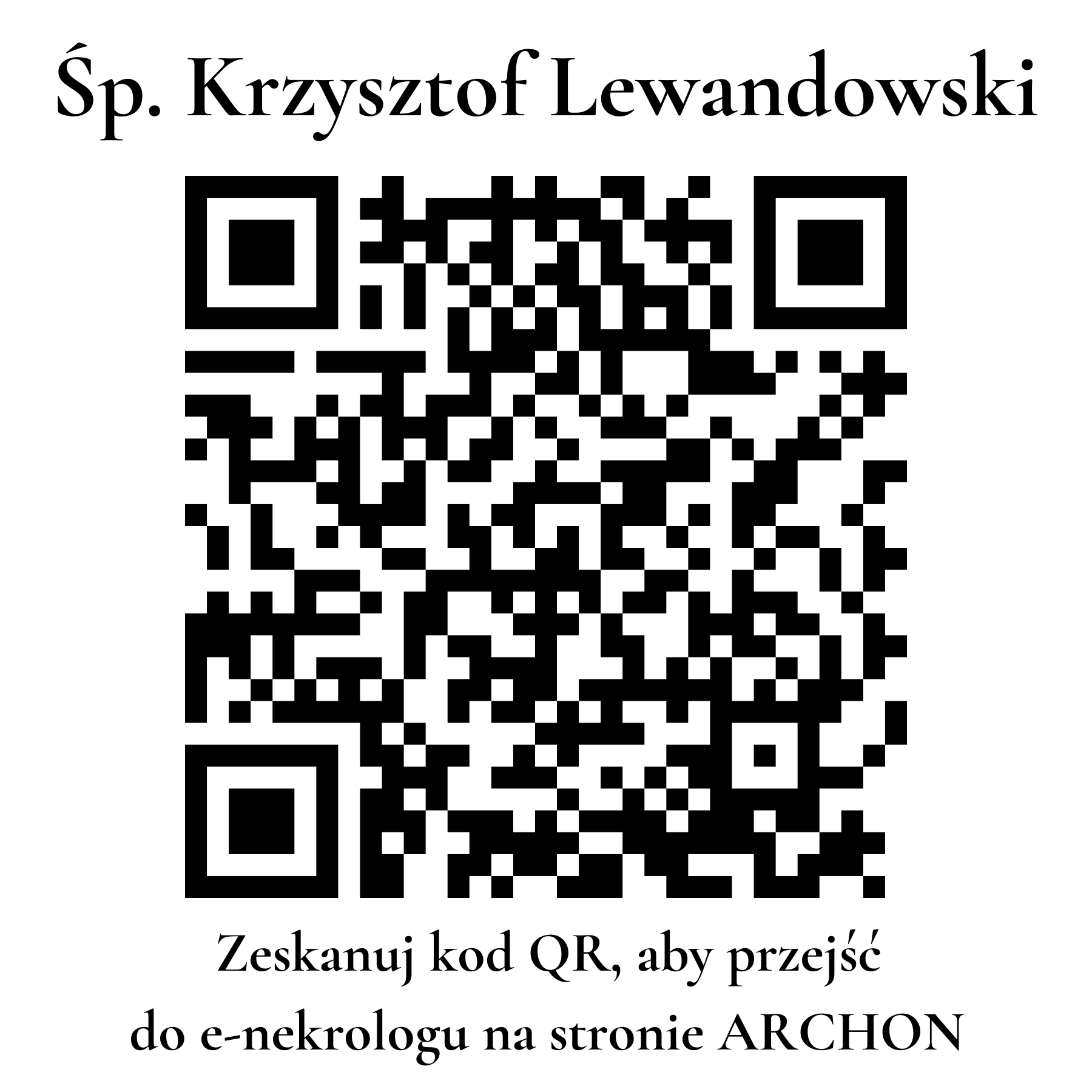 Kod QR do nekrologu Krzysztof Lewandowski