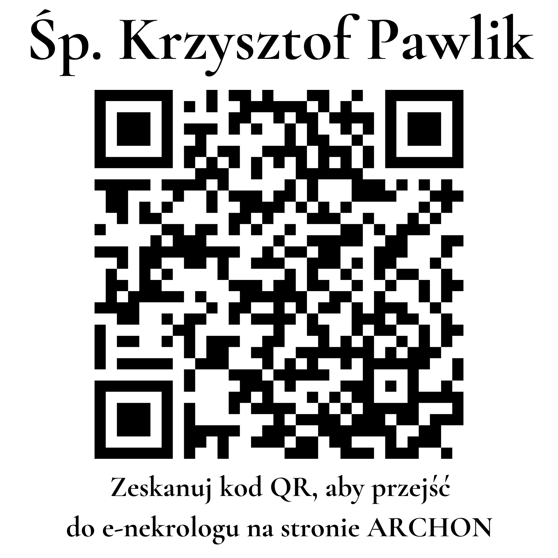 Kod QR do nekrologu Krzysztof Pawlik