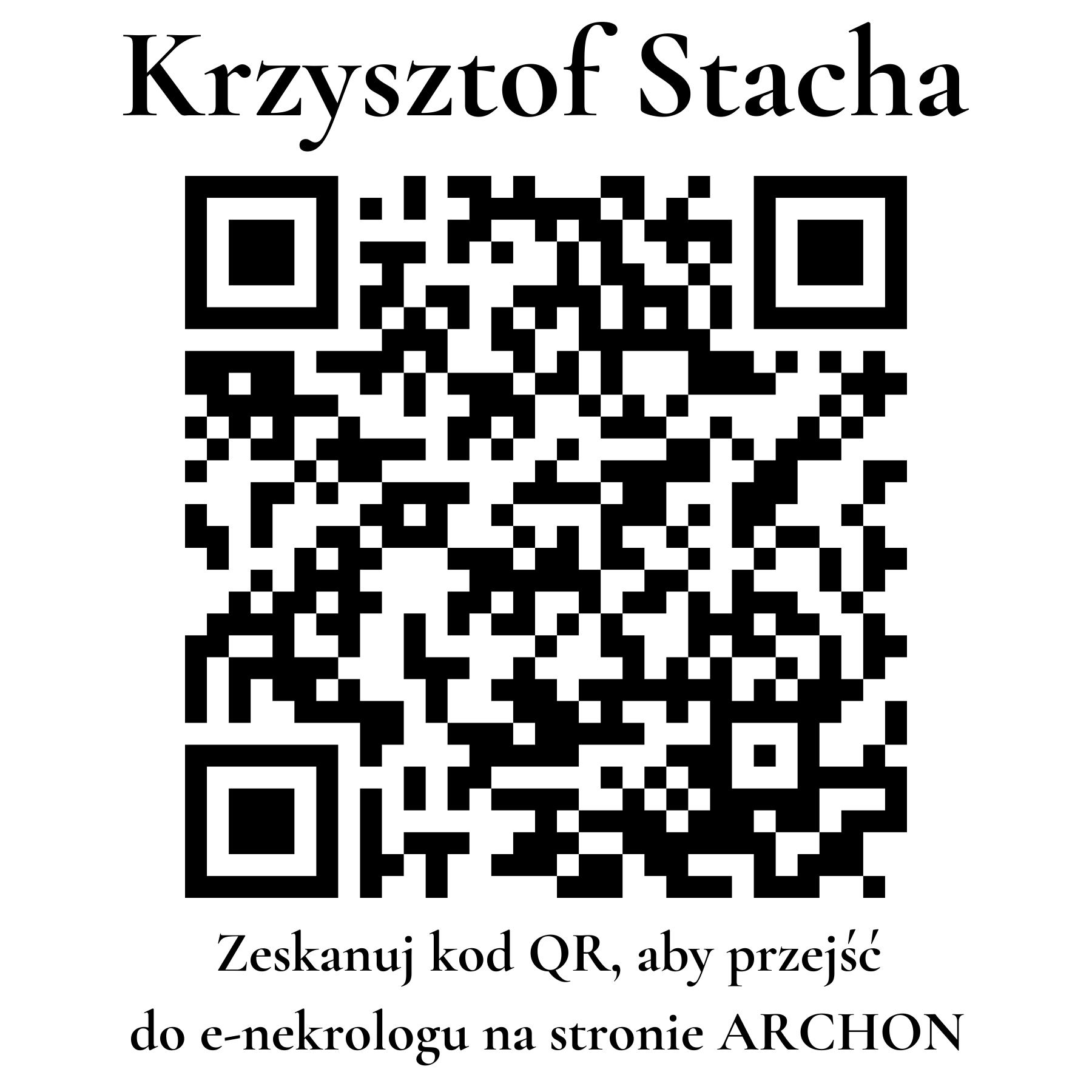 Kod QR do nekrologu Krzysztof Stacha