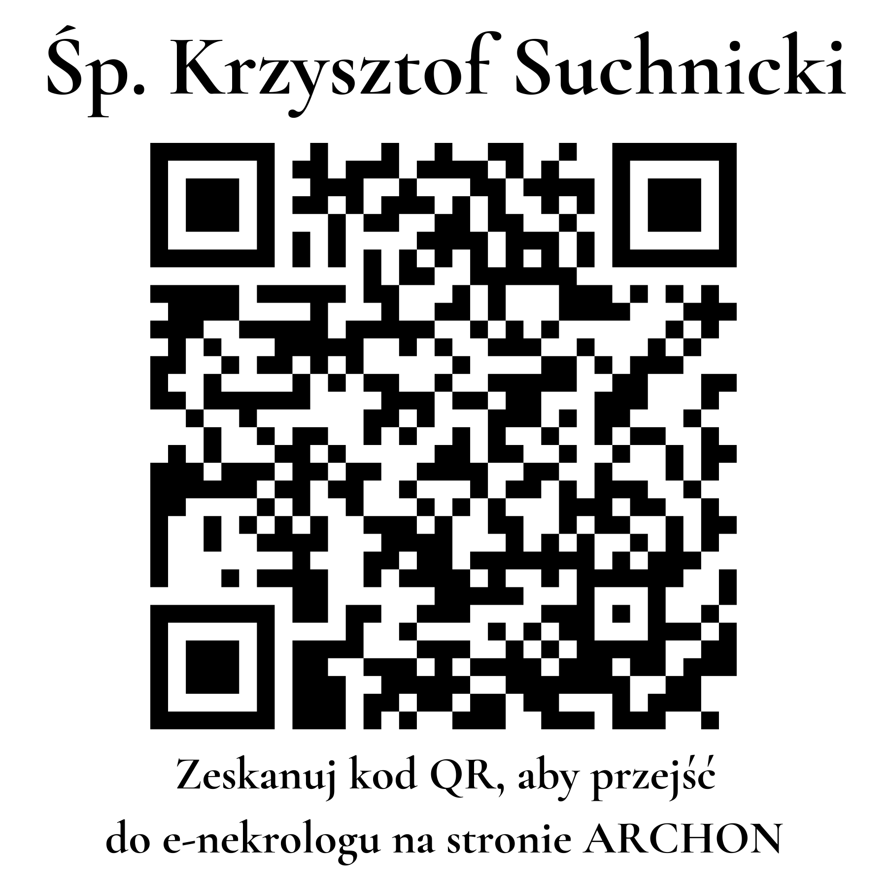 Kod QR do nekrologu Krzysztof Suchnicki