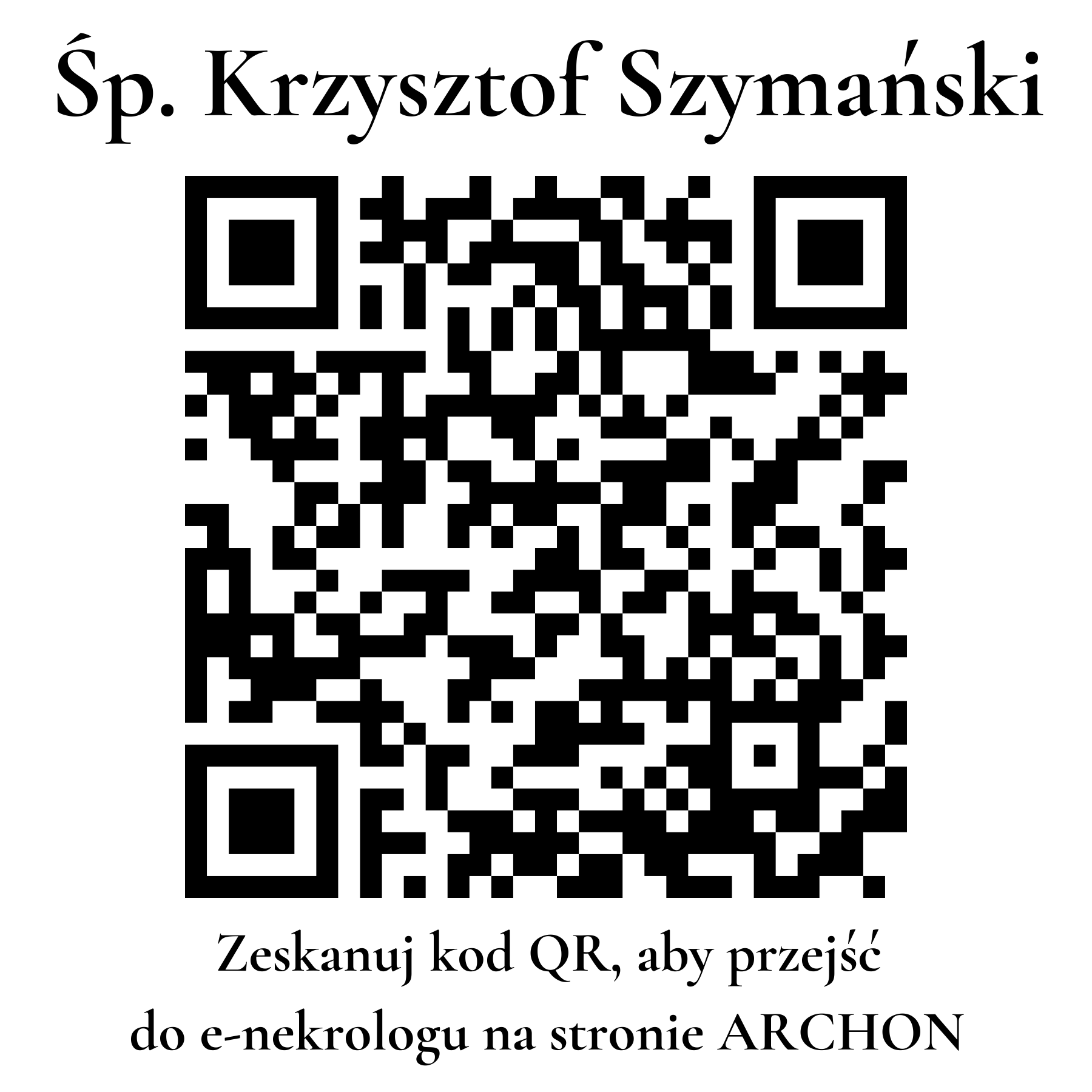 Kod QR do nekrologu Krzysztof Szymański