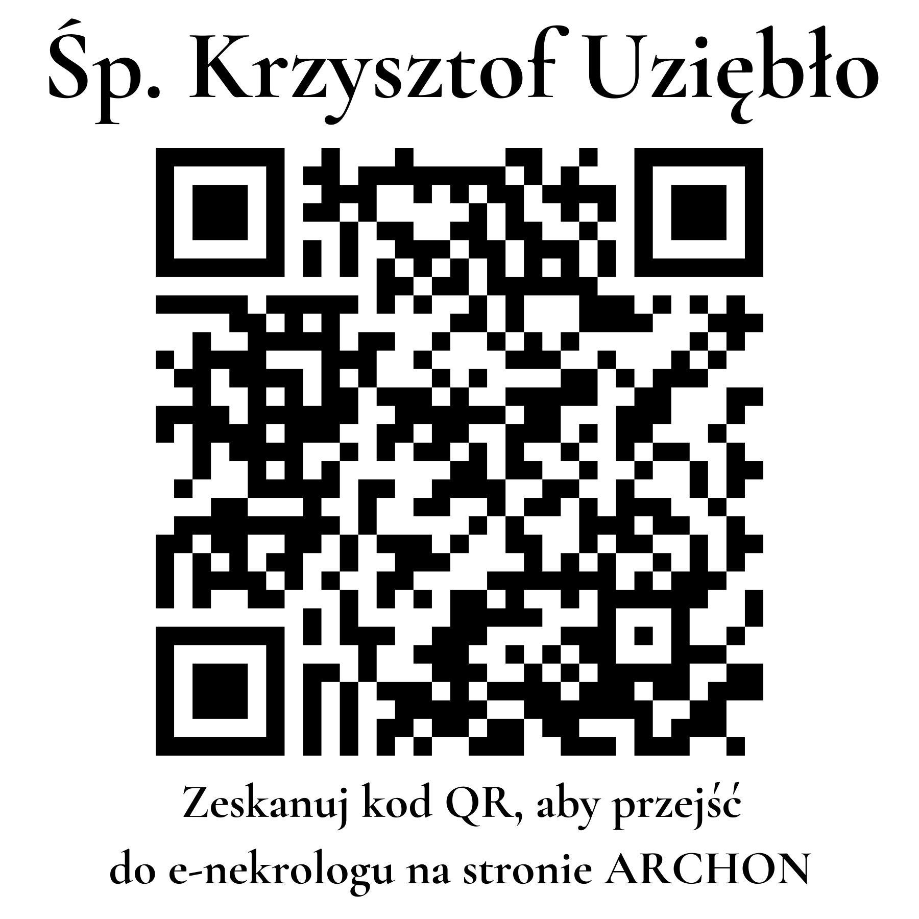 Kod QR do nekrologu Krzysztof Uziębło