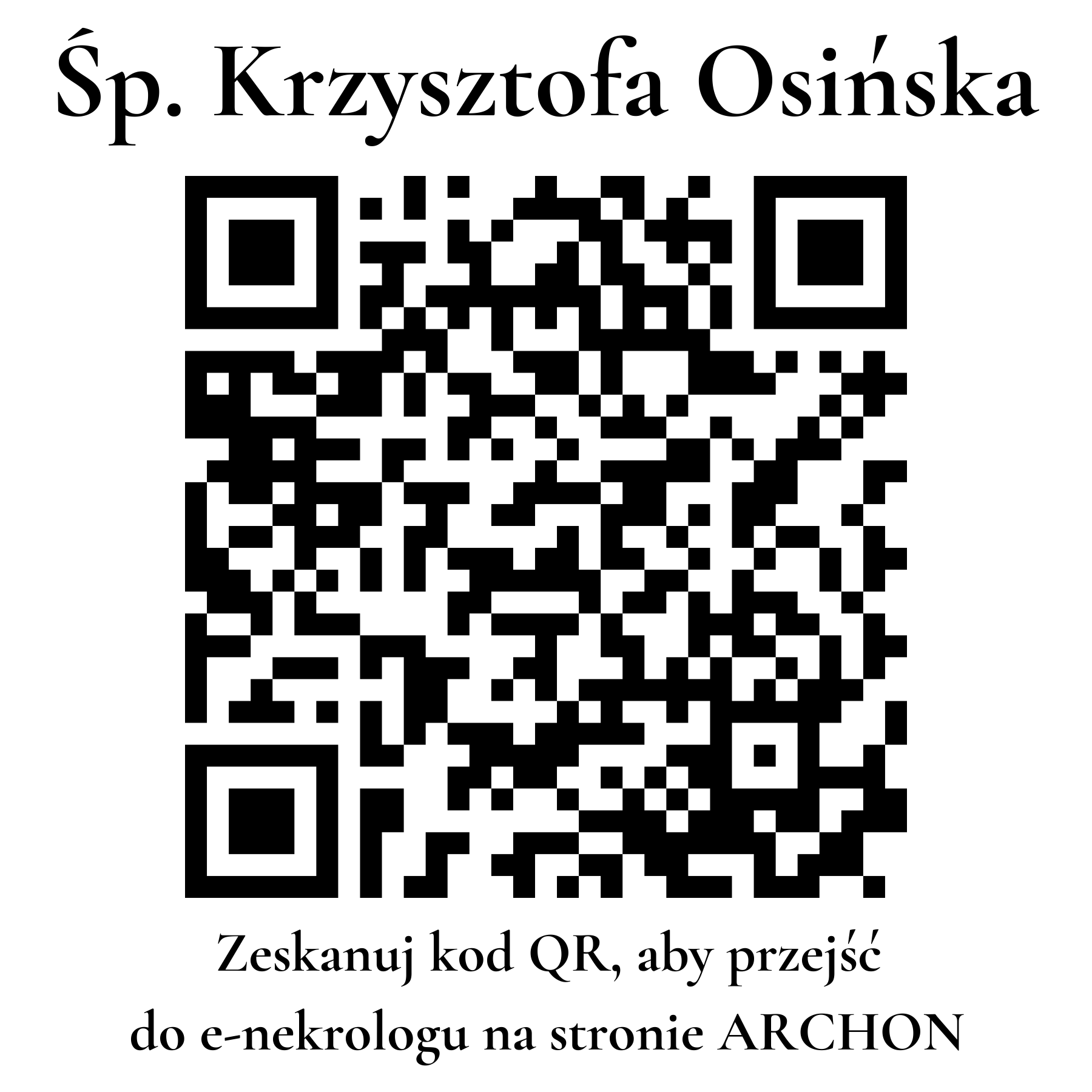 Kod QR do nekrologu Krzysztofa Osińska