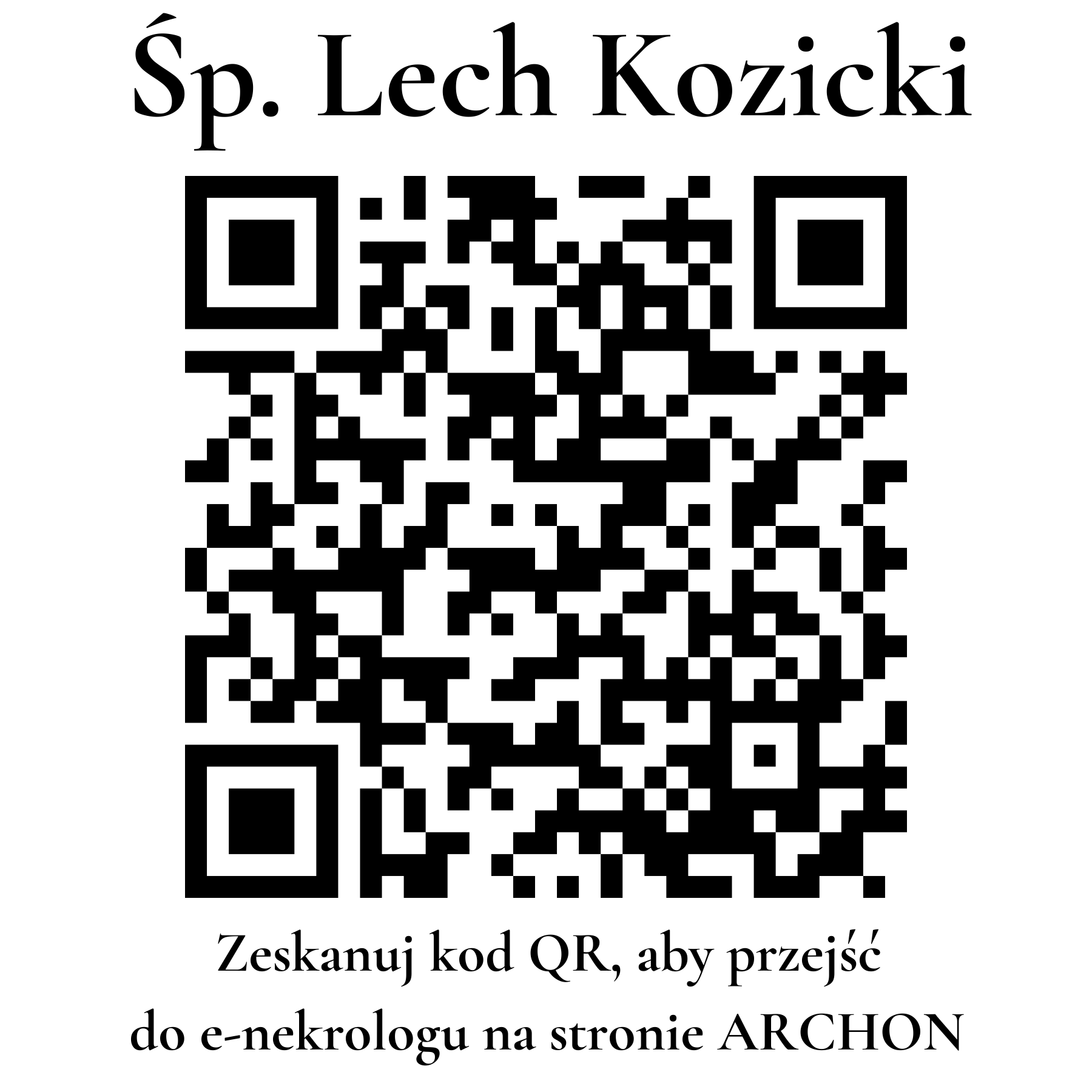 Kod QR do nekrologu Lech Kozicki