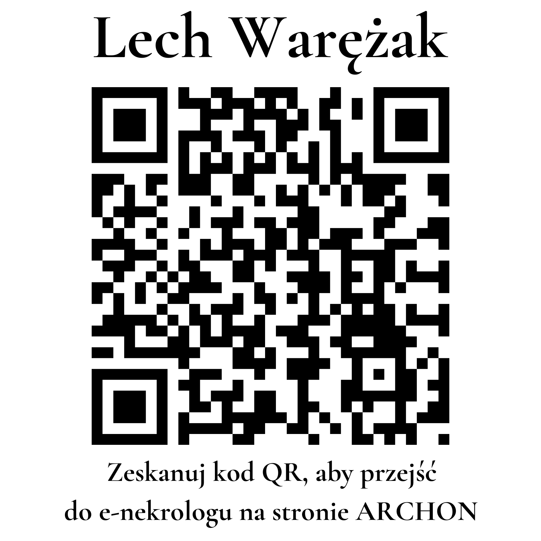 Kod QR do nekrologu Lech Warężak