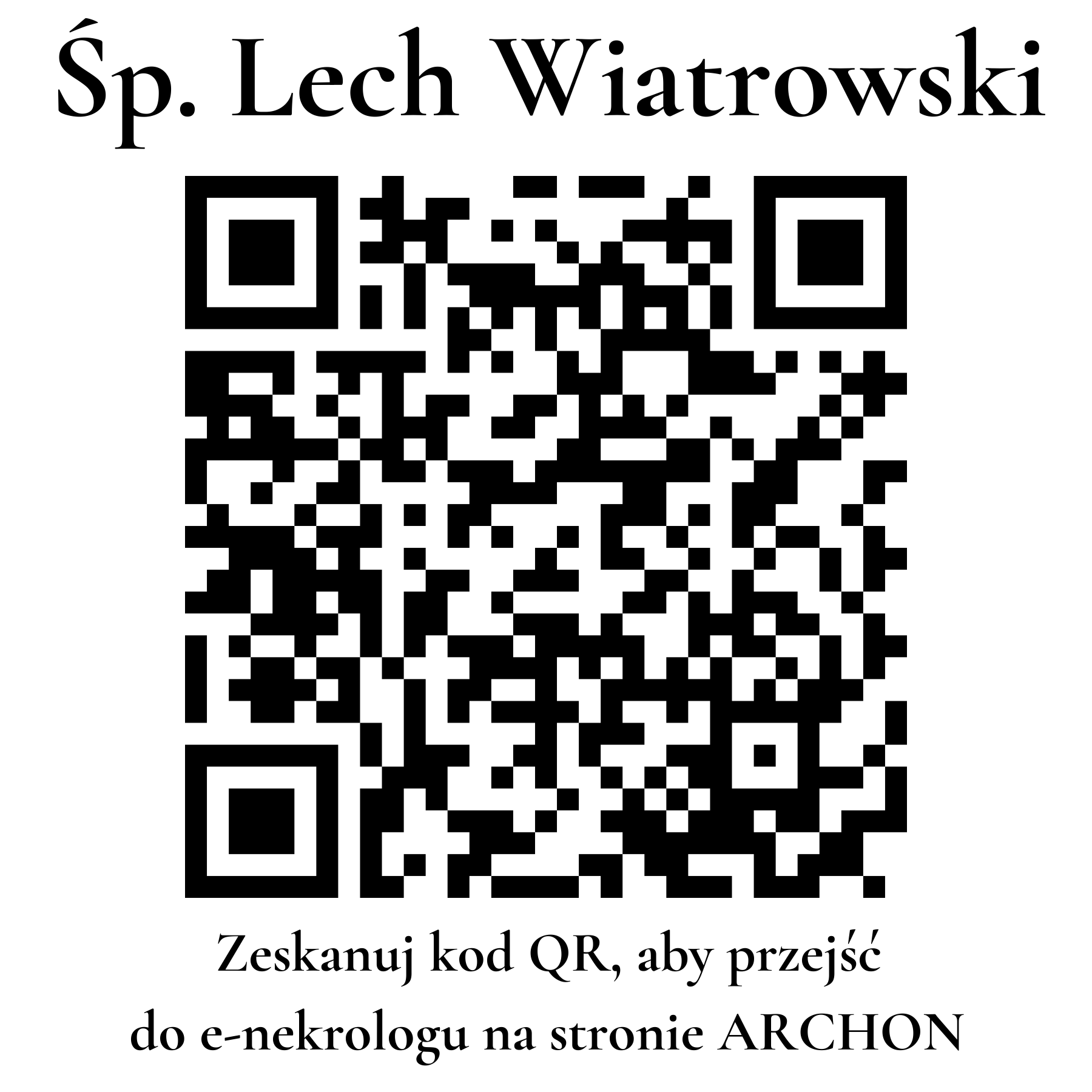 Kod QR do nekrologu Lech Wiatrowski