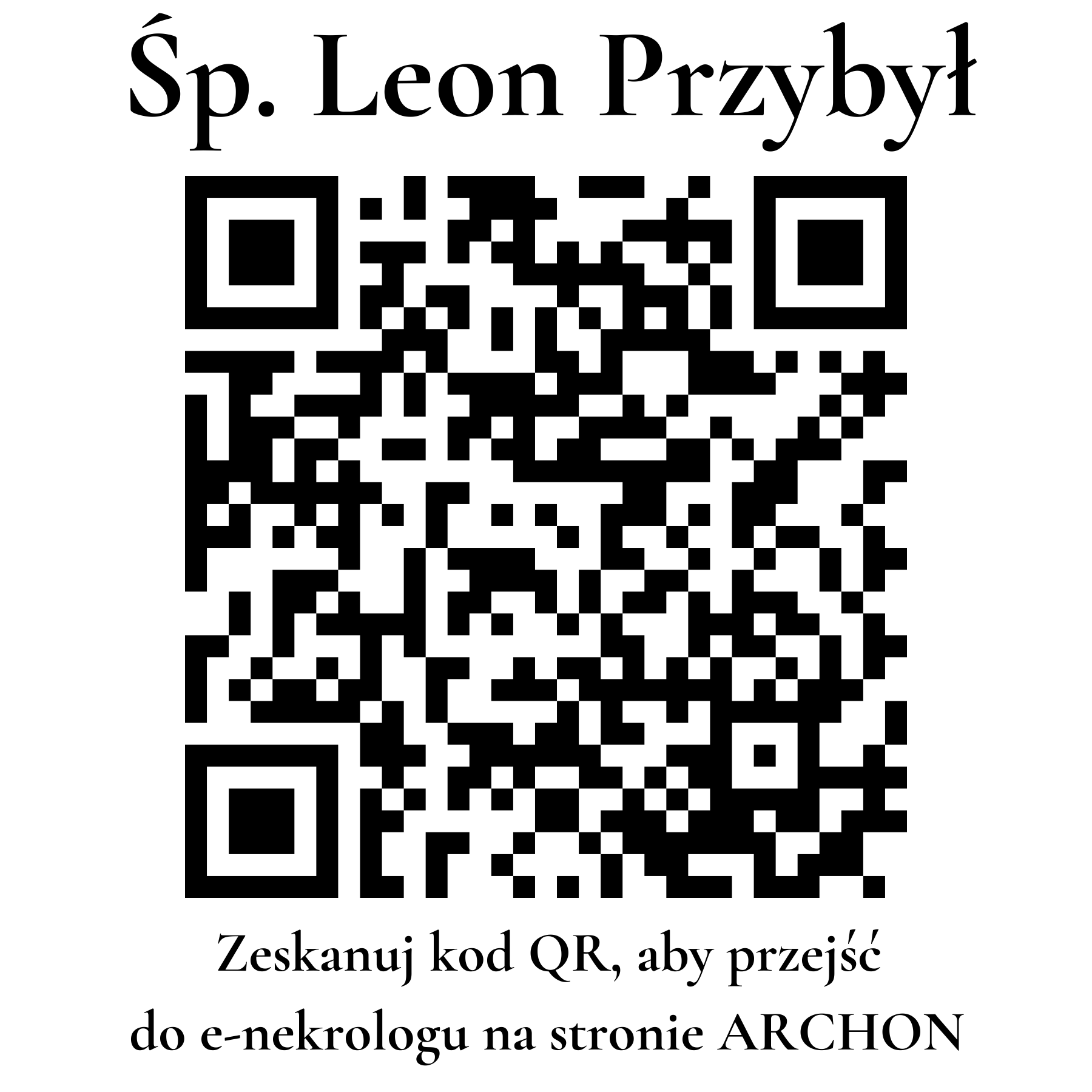 Kod QR do nekrologu Leon Przybył Kod QR do nekrologu Leon Przybył
