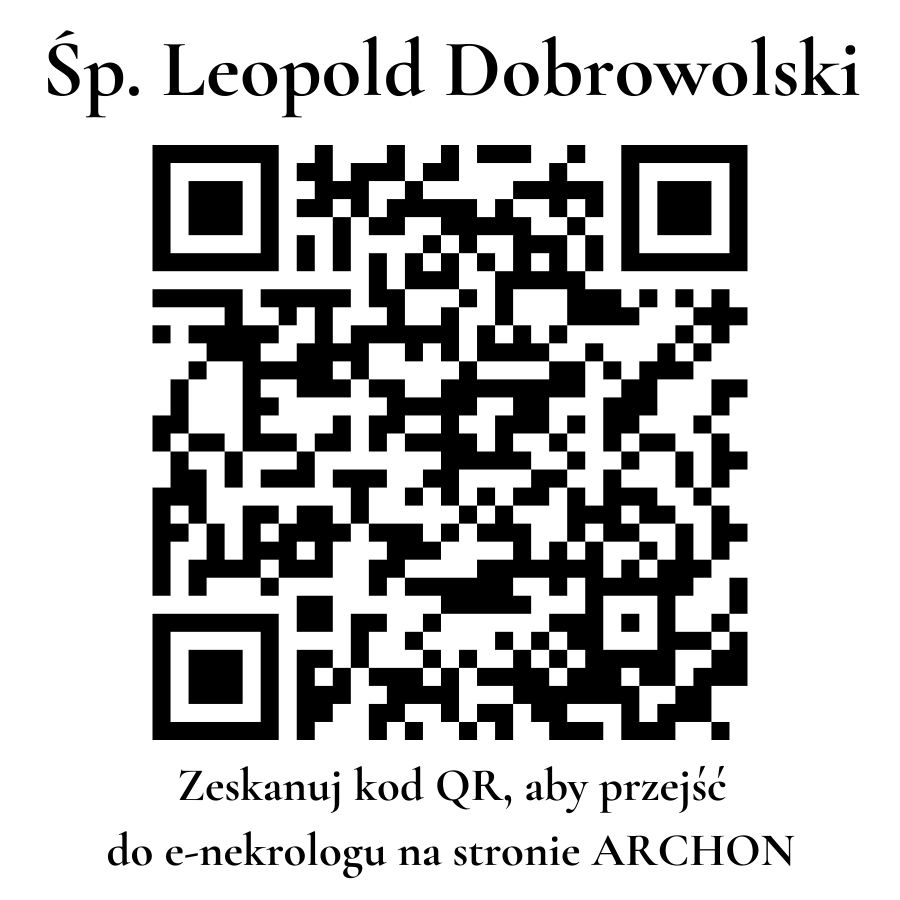 Kod QR do nekrologu Leopold Dobrowolski