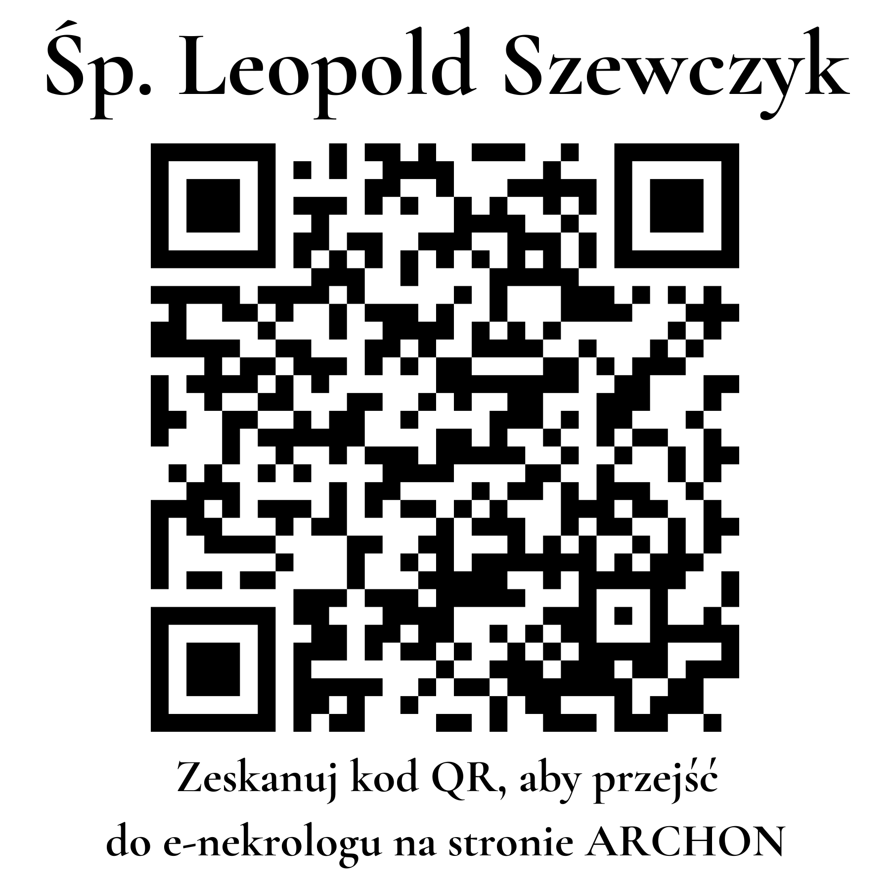 Kod QR do nekrologu Leopold Szewczyk