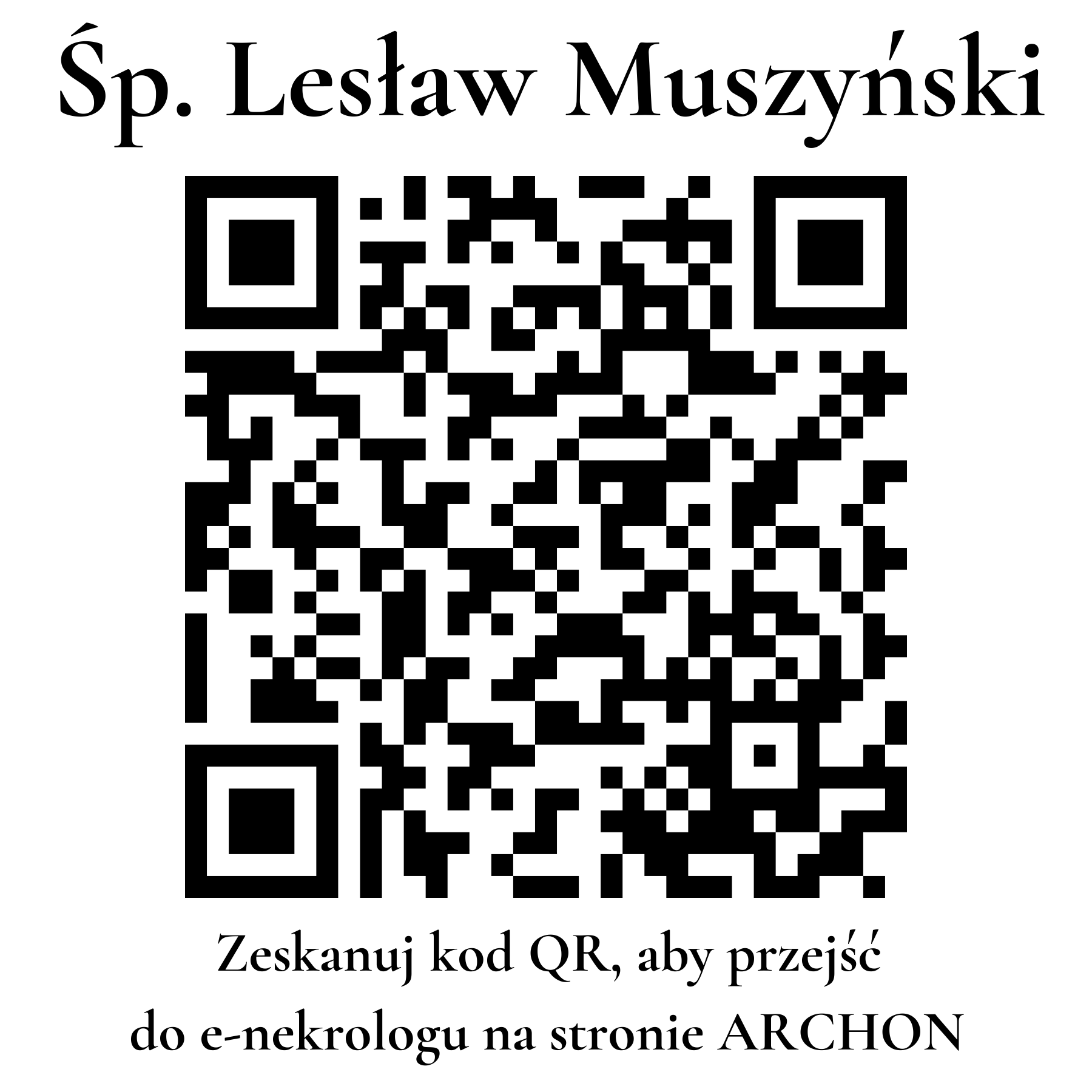 Kod QR do nekrologu Lesław Muszyński