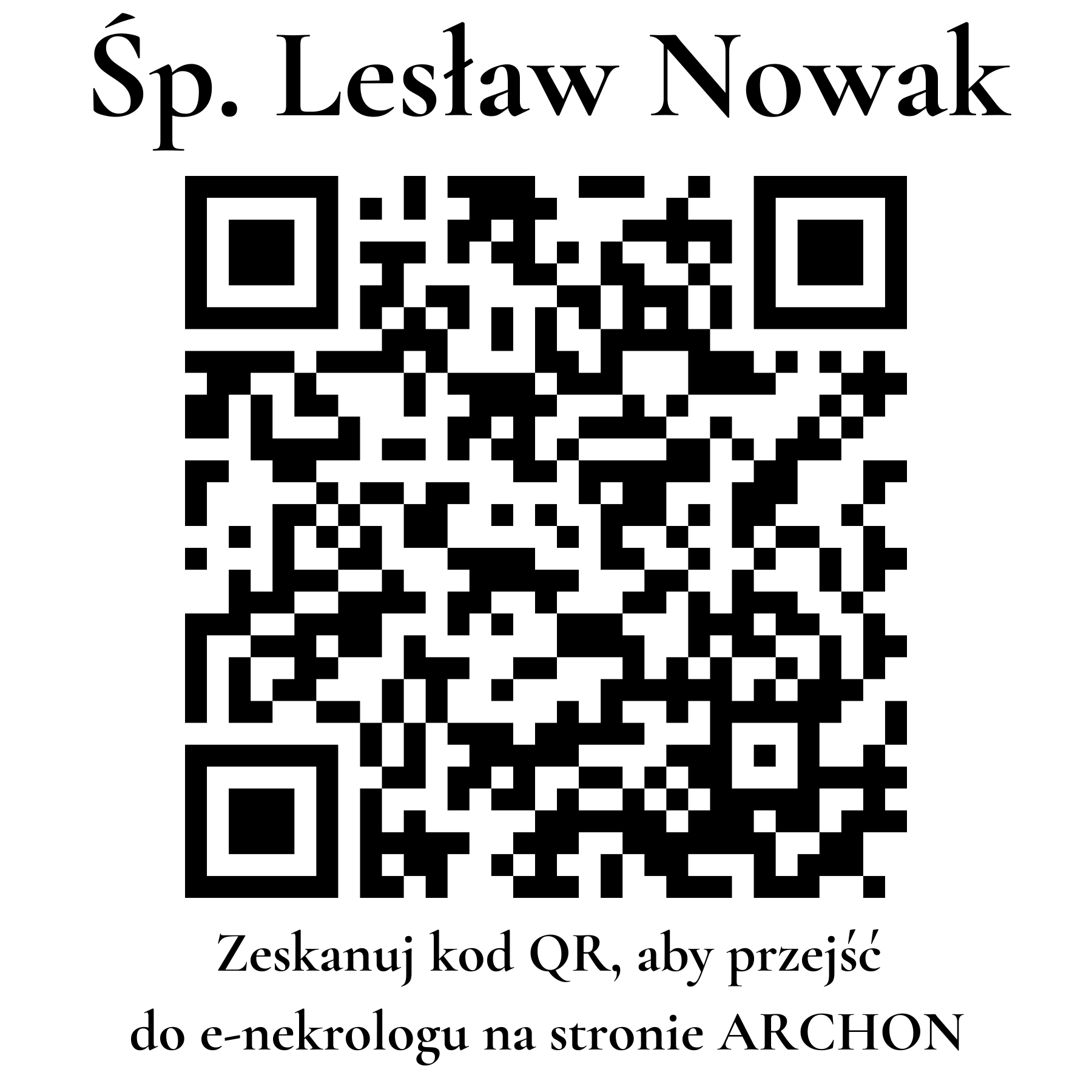 Kod QR do nekrologu Lesław Nowak