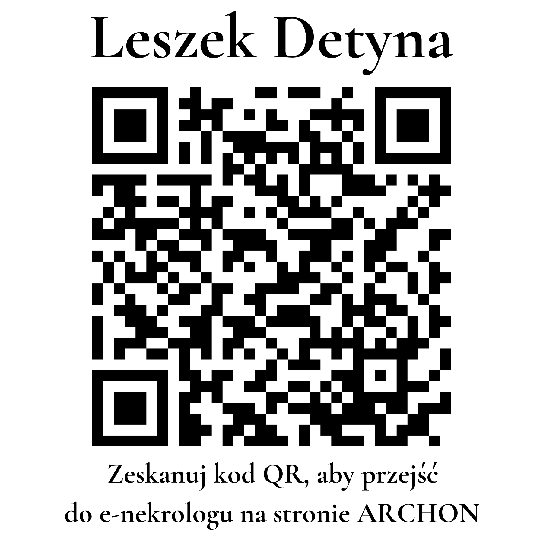 Kod QR do nekrologu Leszek Detyna