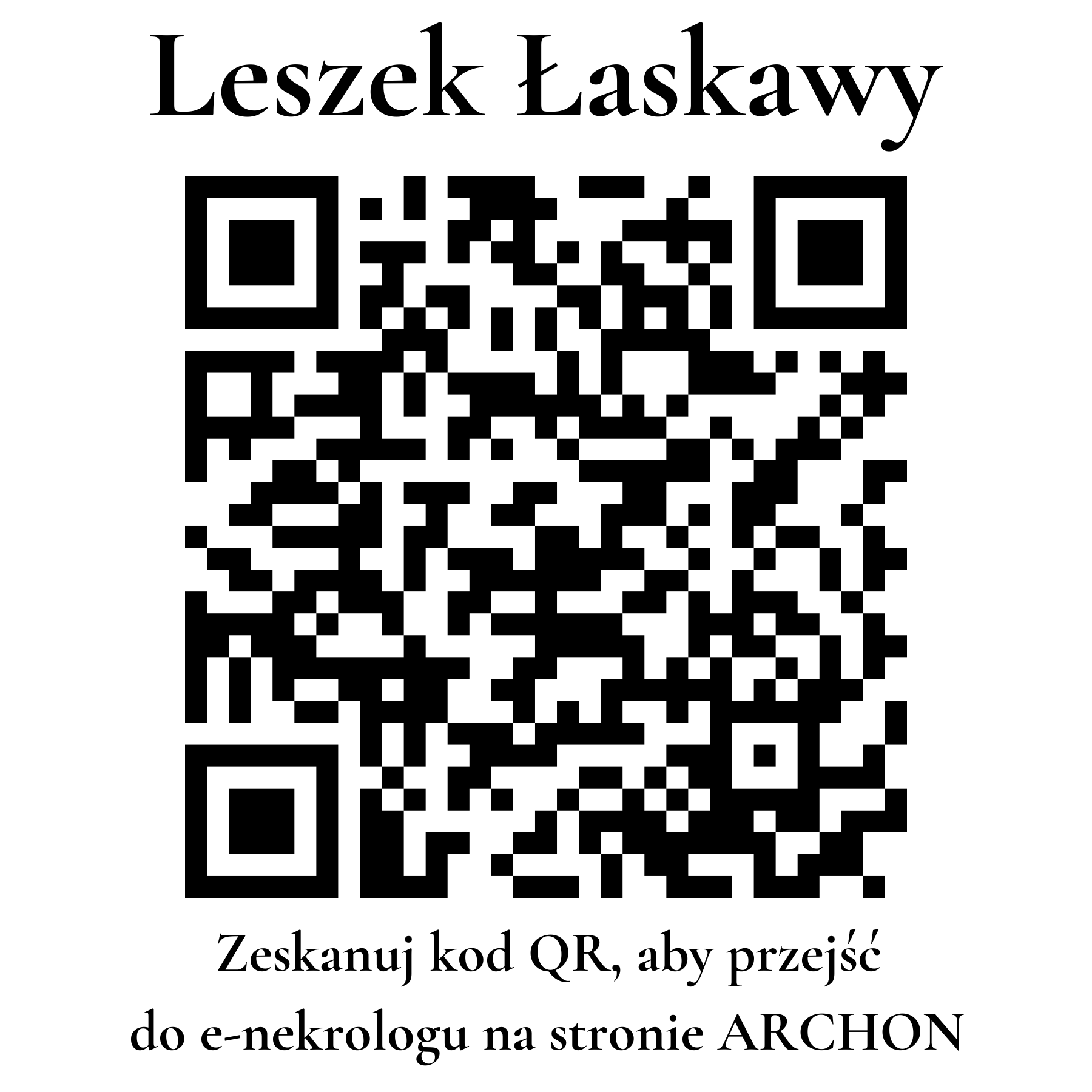 Kod QR do nekrologu Leszek Łaskawy