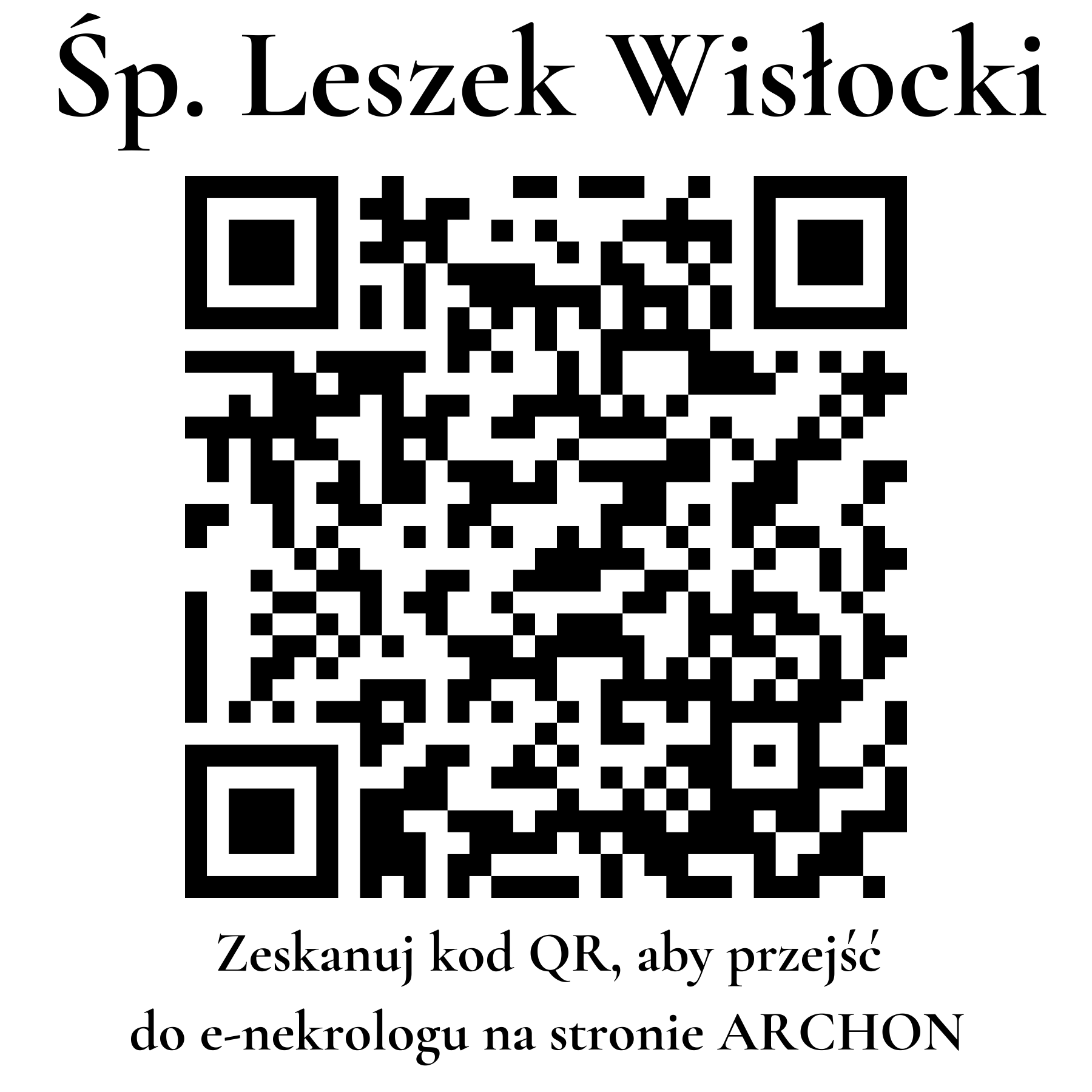 Kod QR do nekrologu Leszek Wisłocki