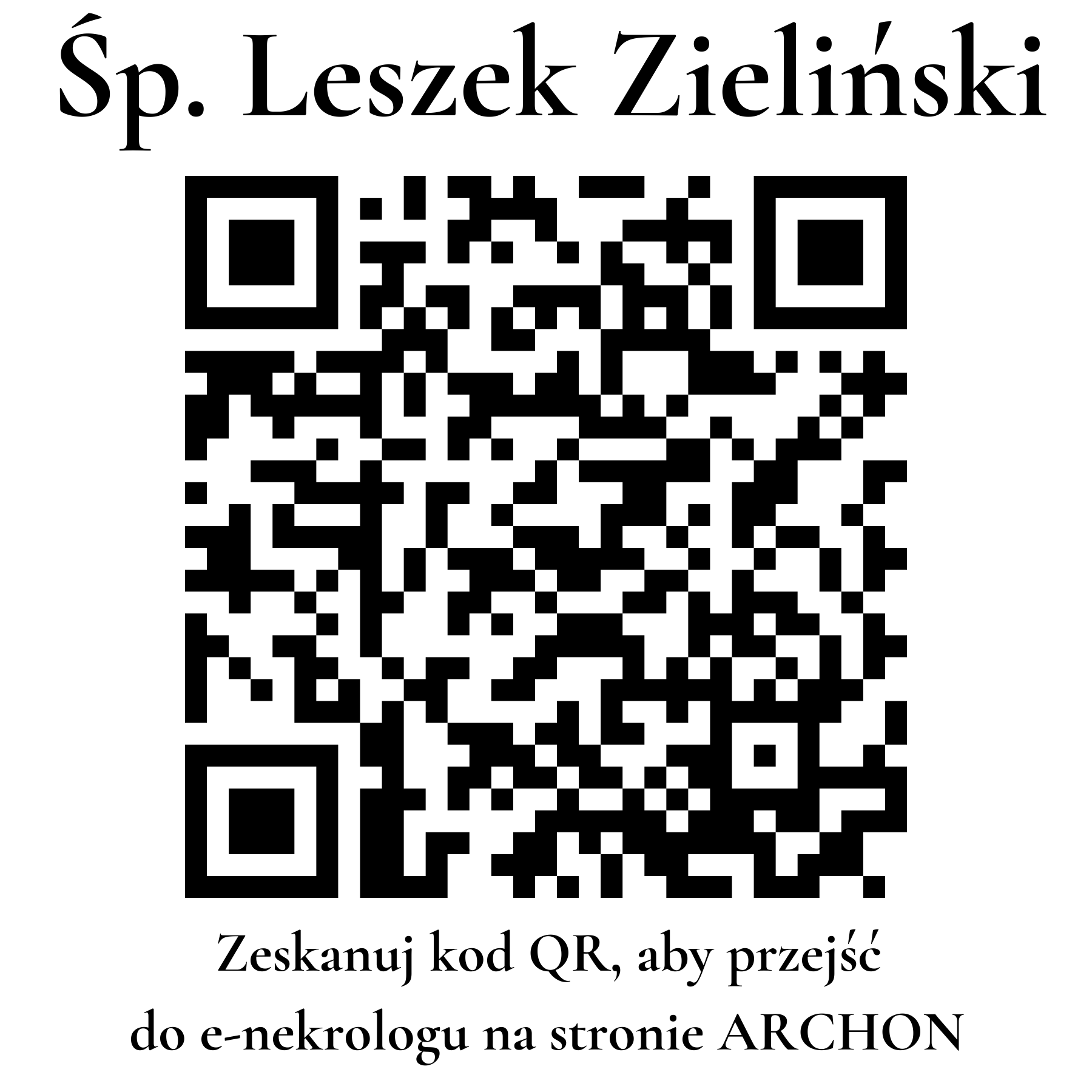 Kod QR do nekrologu Leszek Zieliński