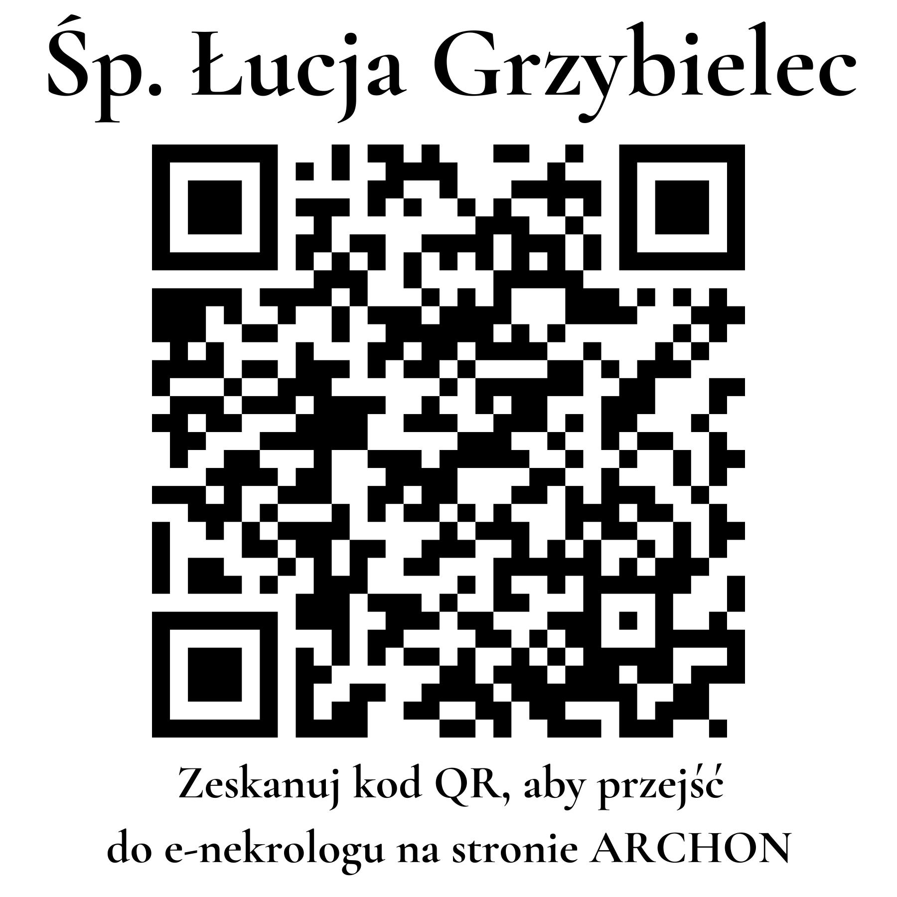 Kod QR do nekrologu Łucja Grzybielec