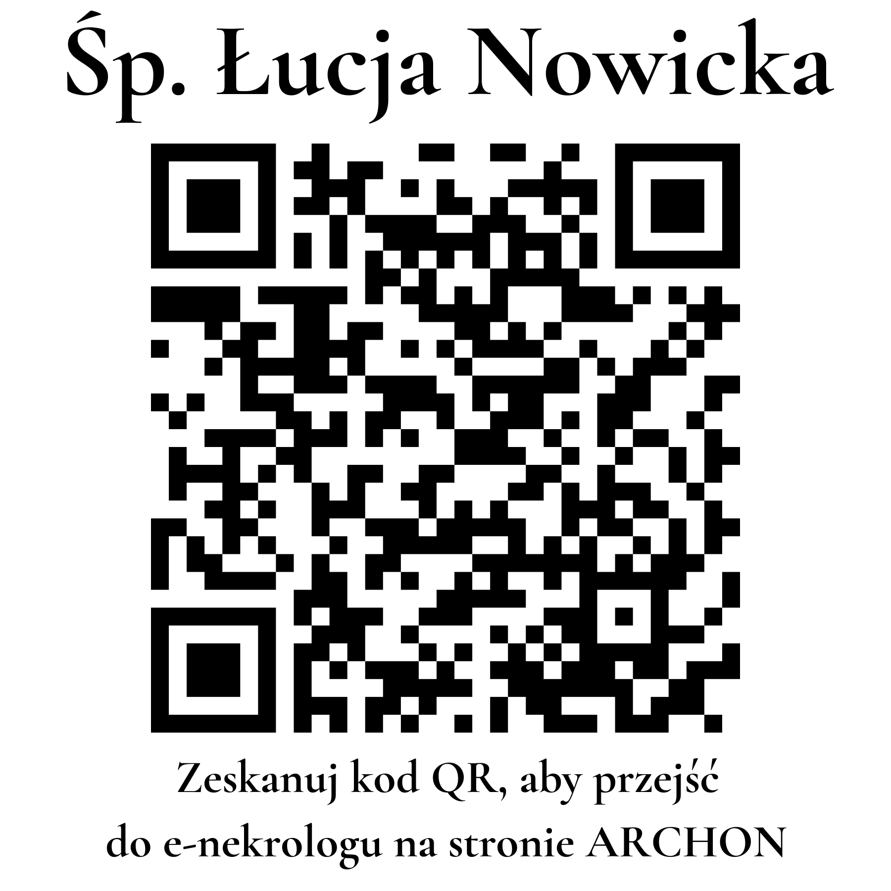Kod QR do nekrologu Łucja Nowicka