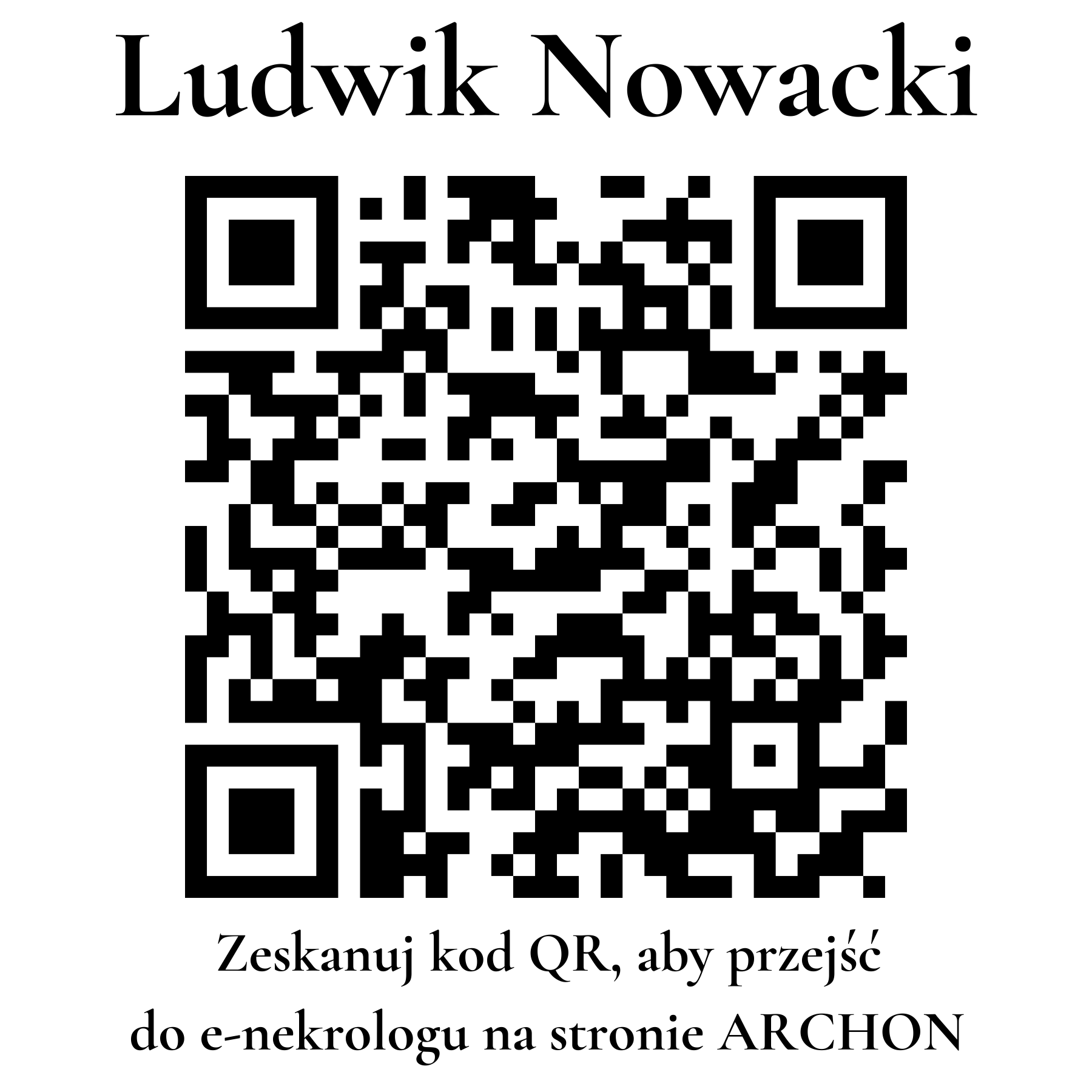 Kod QR do nekrologu Ludwik Nowacki