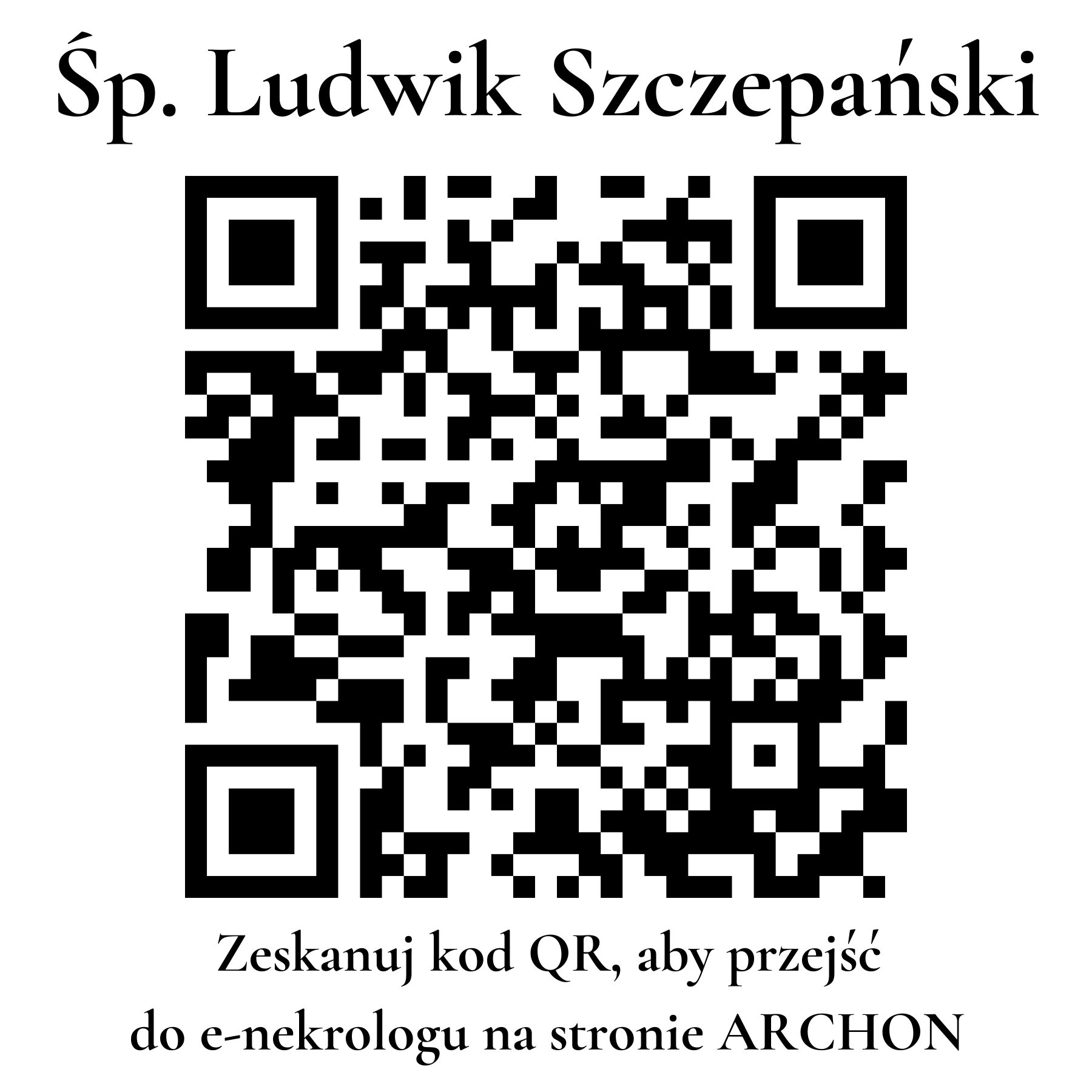Kod QR do nekrologu Ludwik Szczepański
