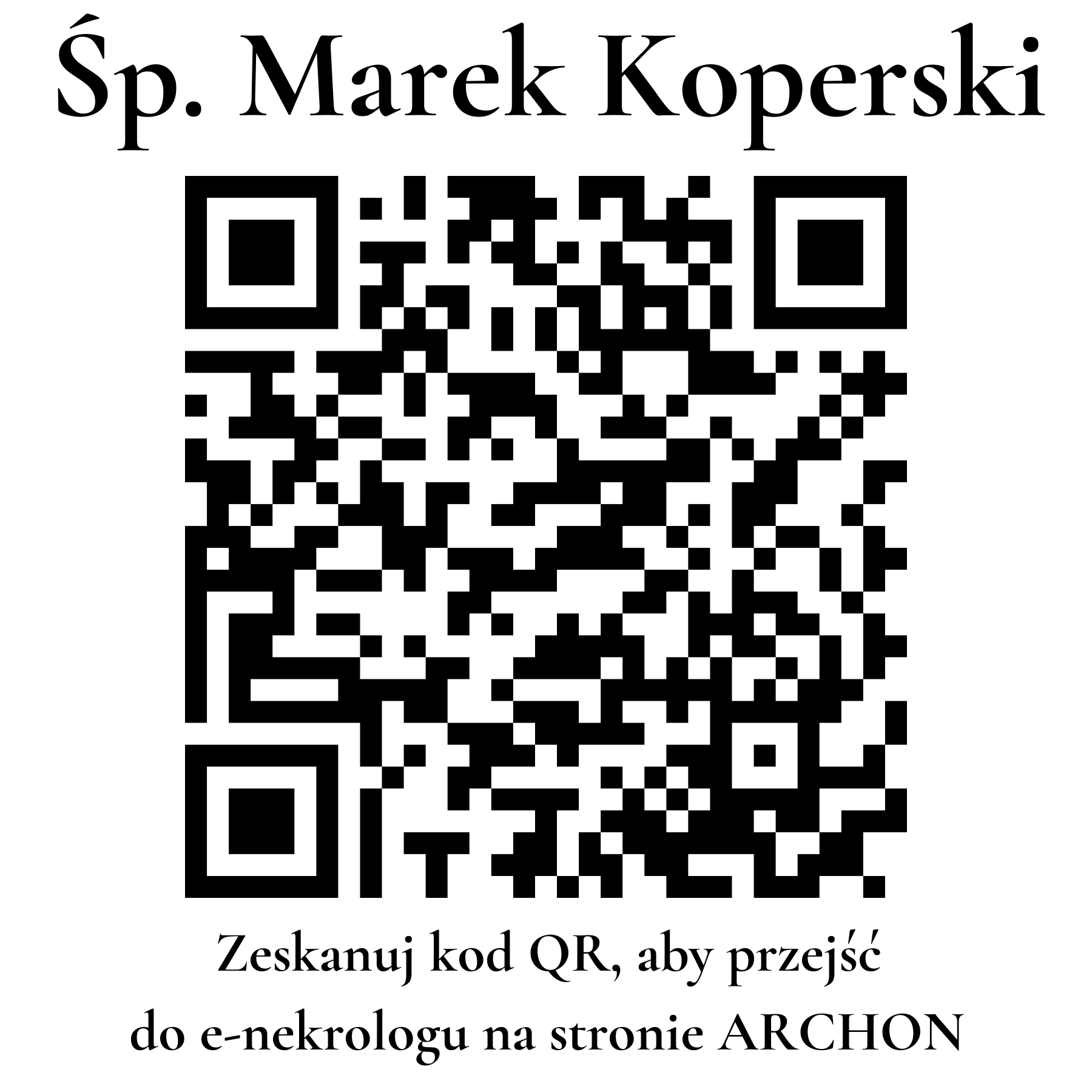 Kod QR do nekrologu Marek Koperski