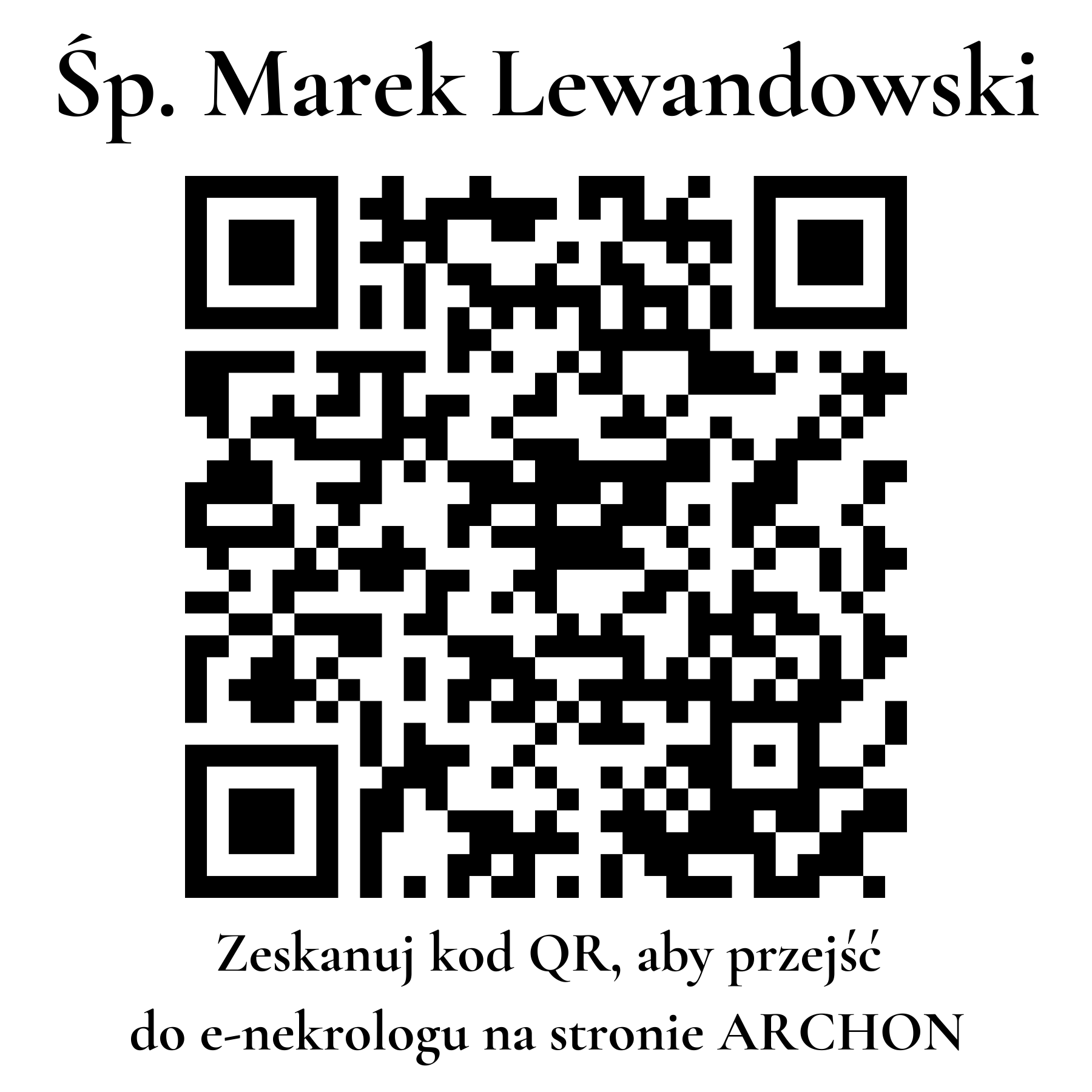 Kod QR do nekrologu Marek Lewandowski