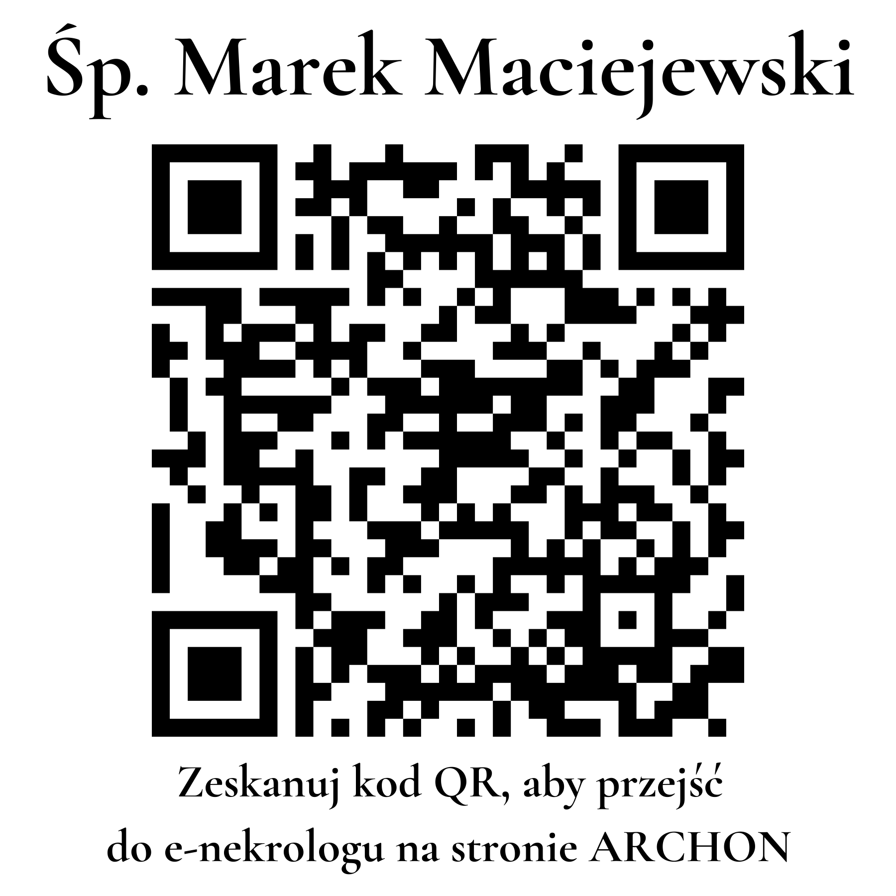 Kod QR do nekrologu Marek Maciejewski