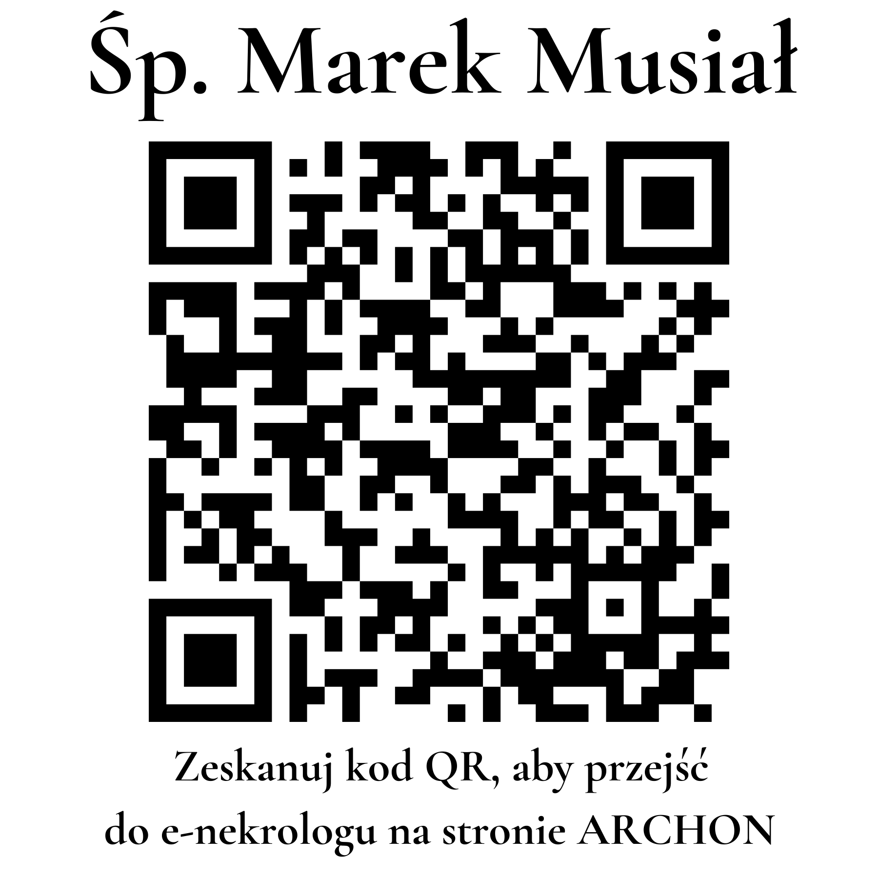 Kod QR do nekrologu Marek Musiał