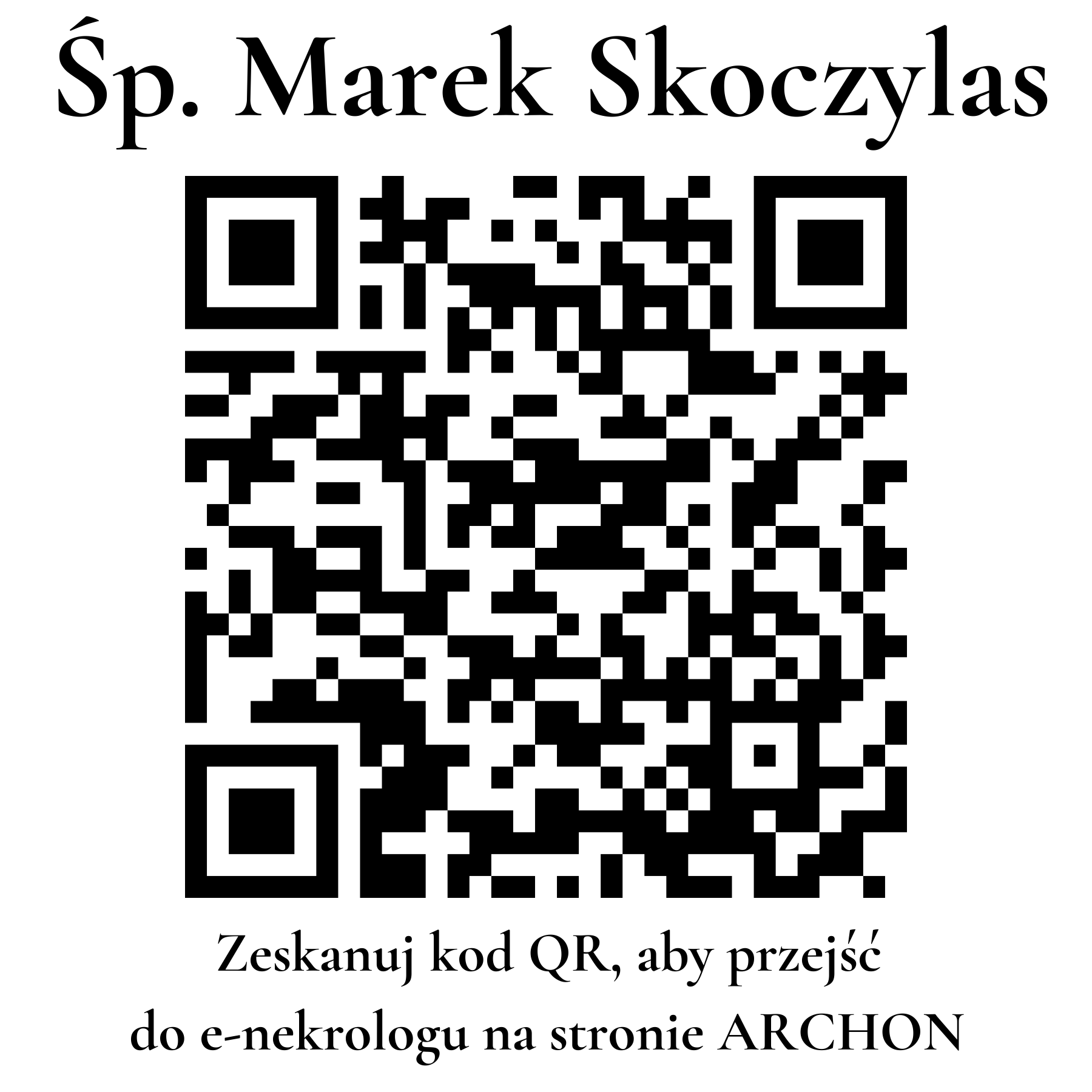 Kod QR do nekrologu Marek Skoczylas