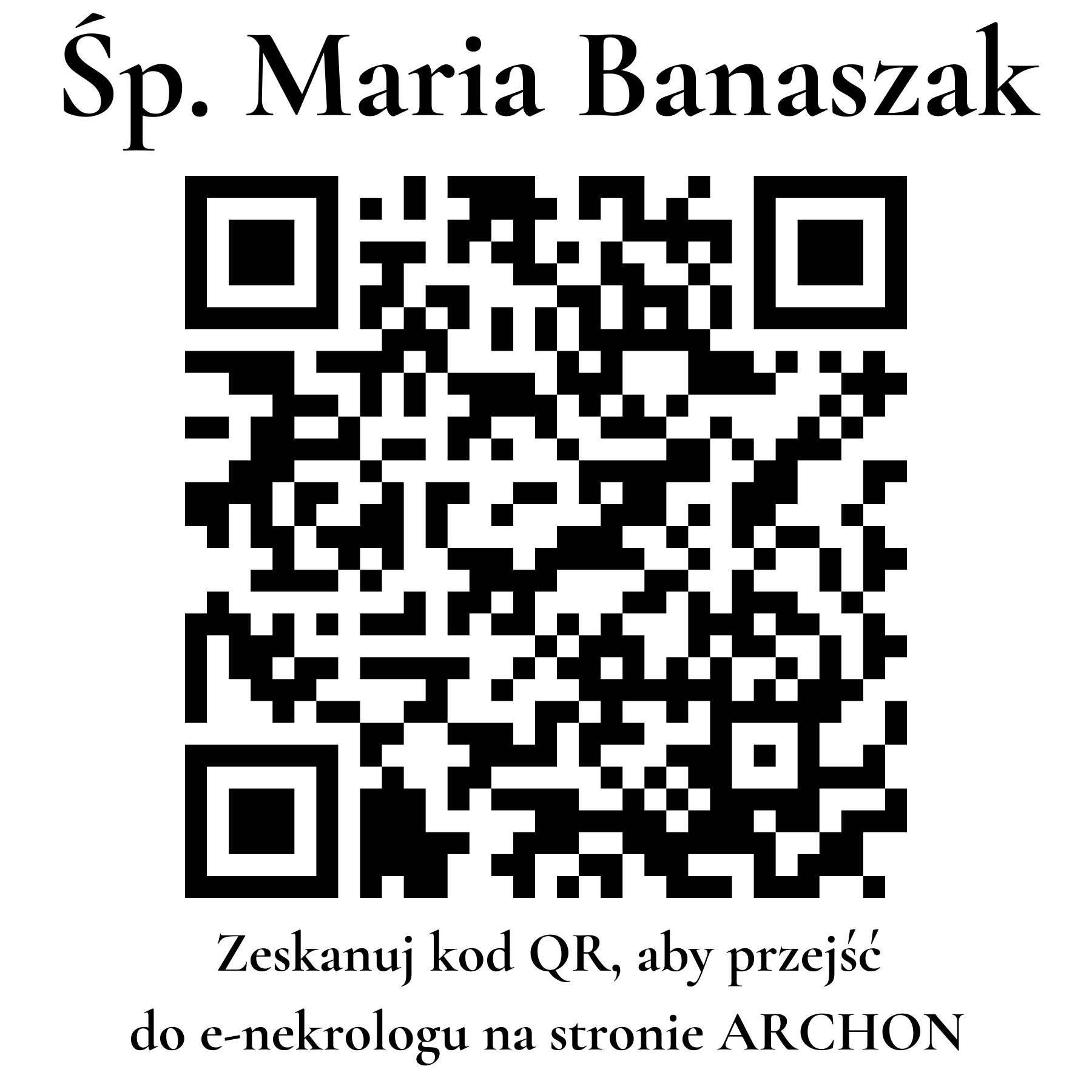 Kod QR do nekrologu Maria Banaszak