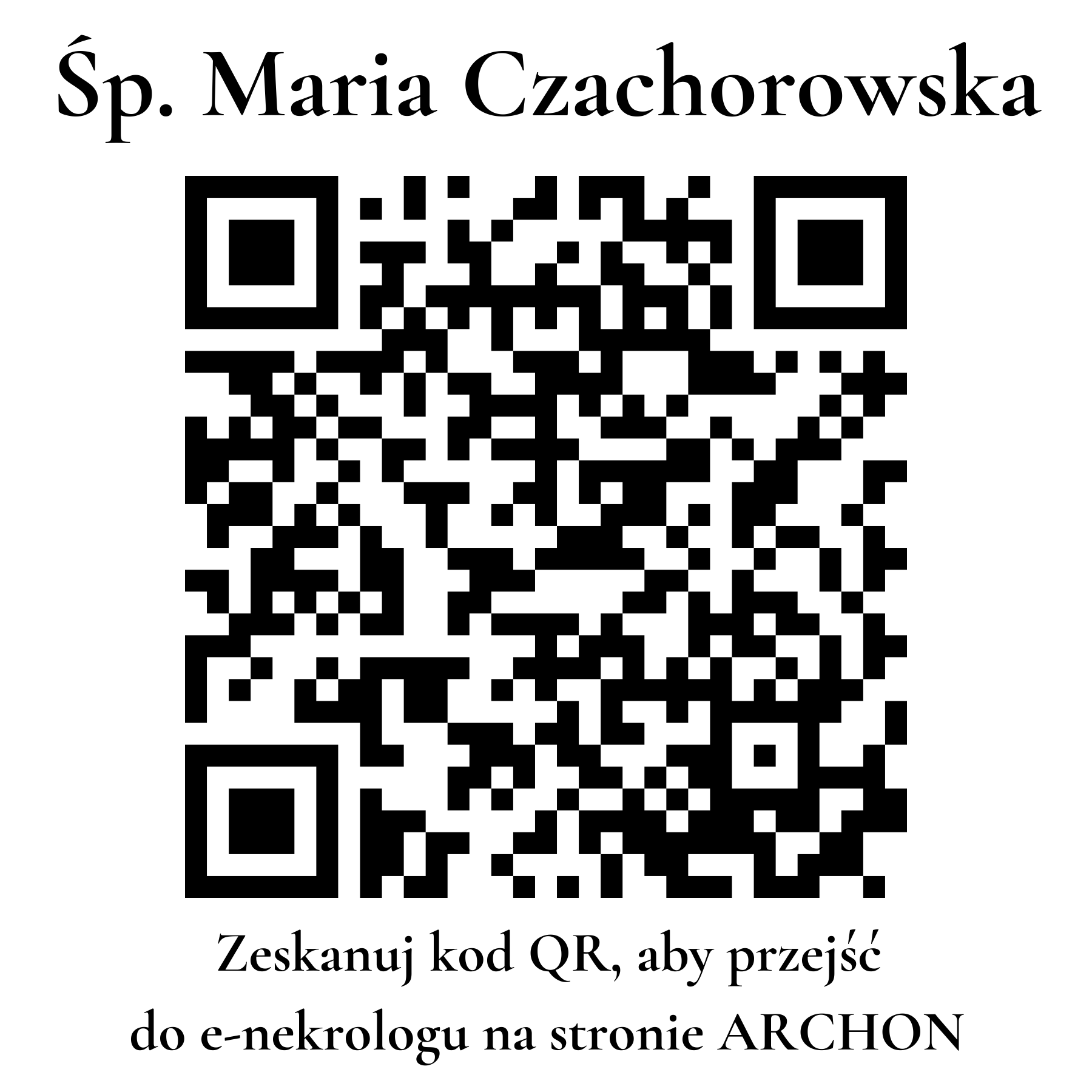 Kod QR do nekrologu Maria Czachorowska