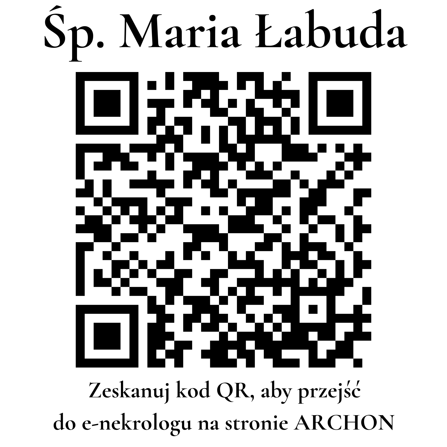 Kod QR do nekrologu Maria Łabuda