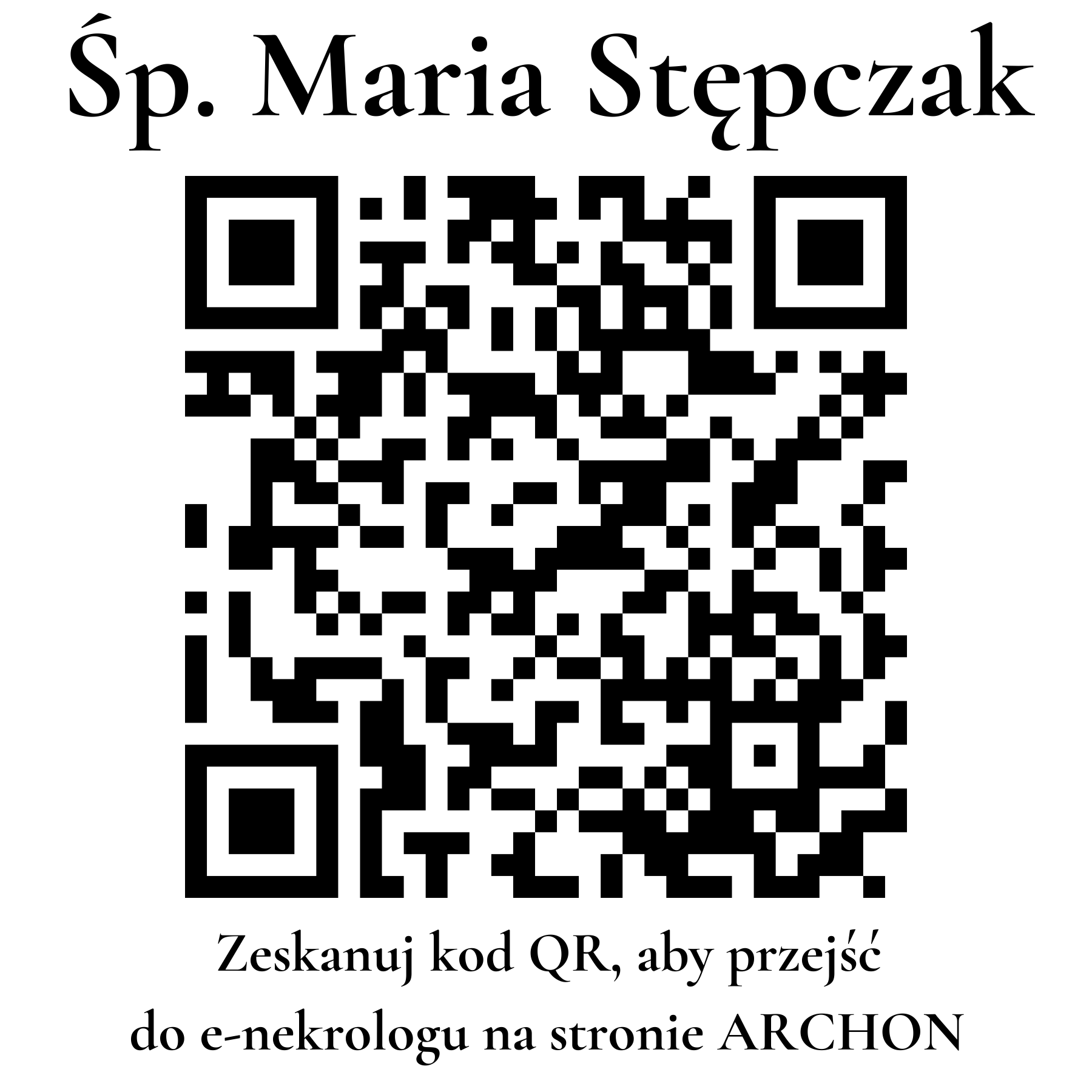 Kod QR do nekrologu Maria Stępczak