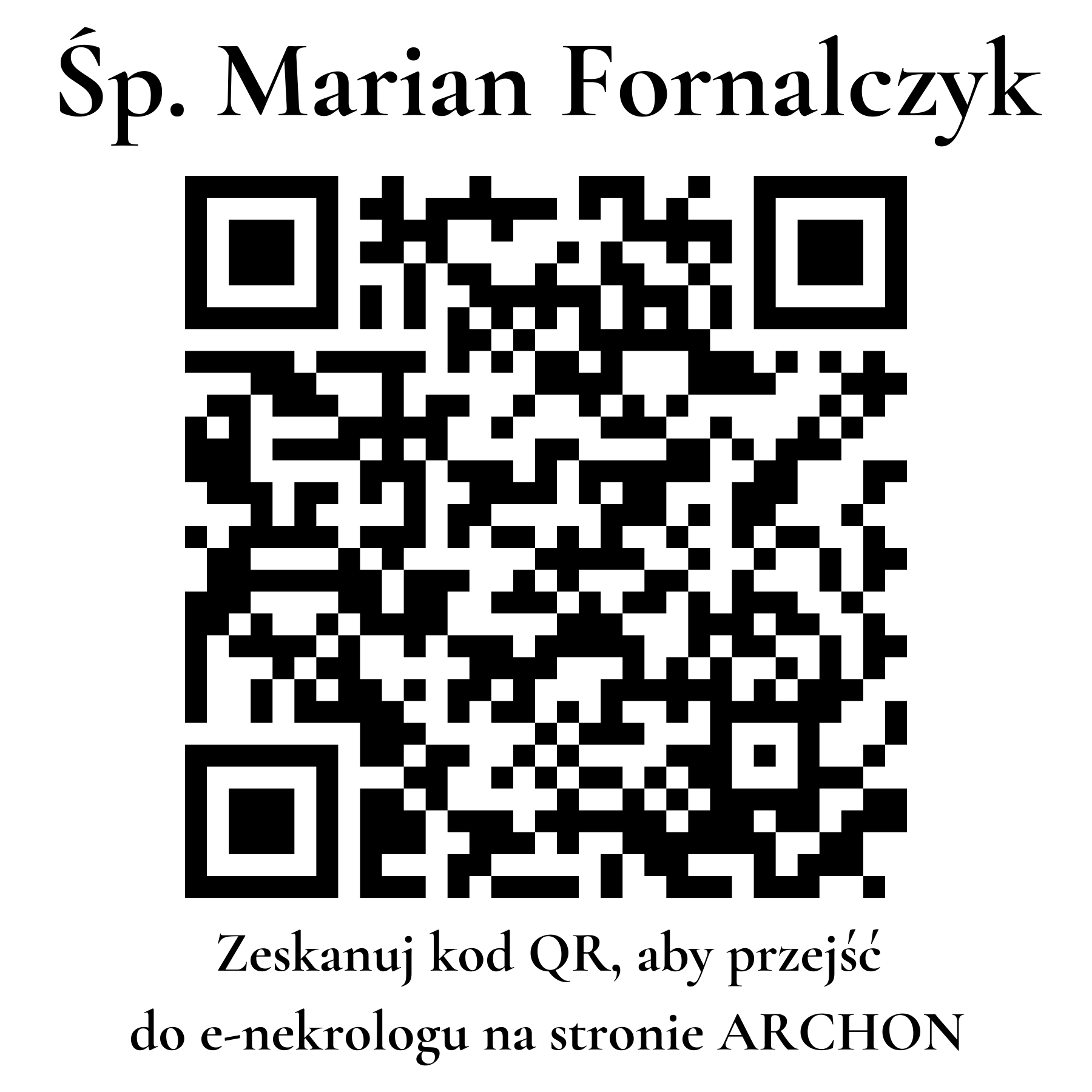 Kod QR do nekrologu Marian Fornalczyk