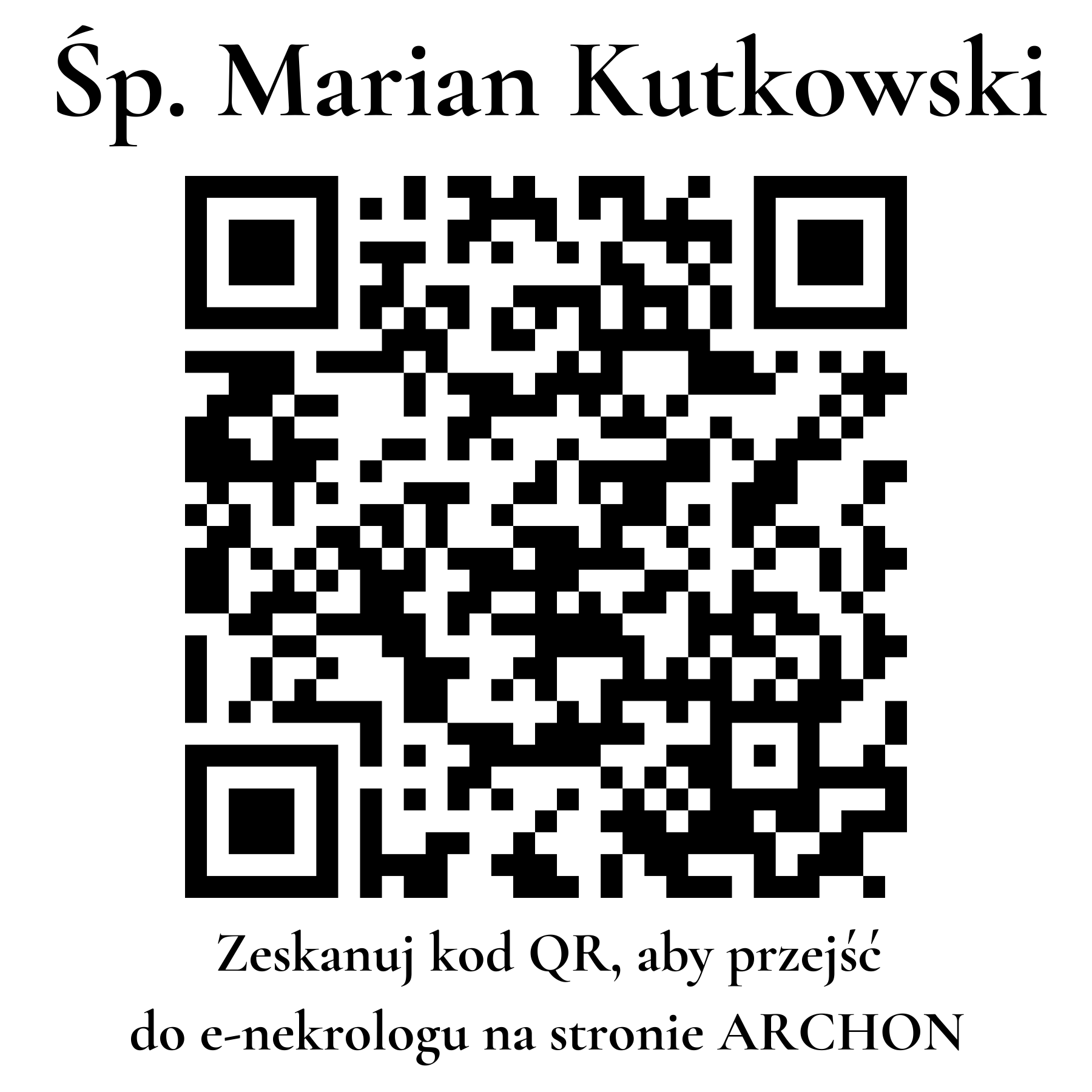 Kod QR do nekrologu Marian Kutkowski