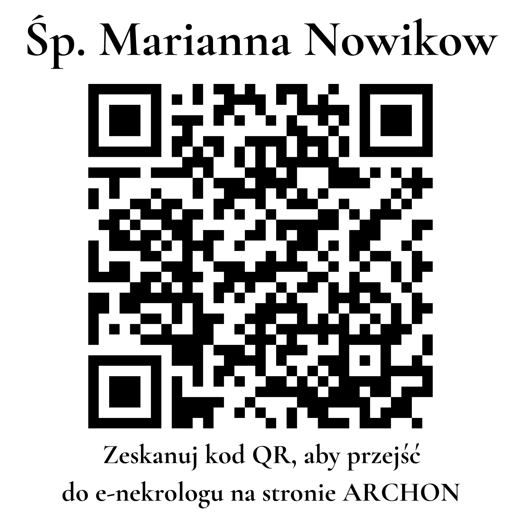 Kod QR do nekrologu Marianna Nowikow